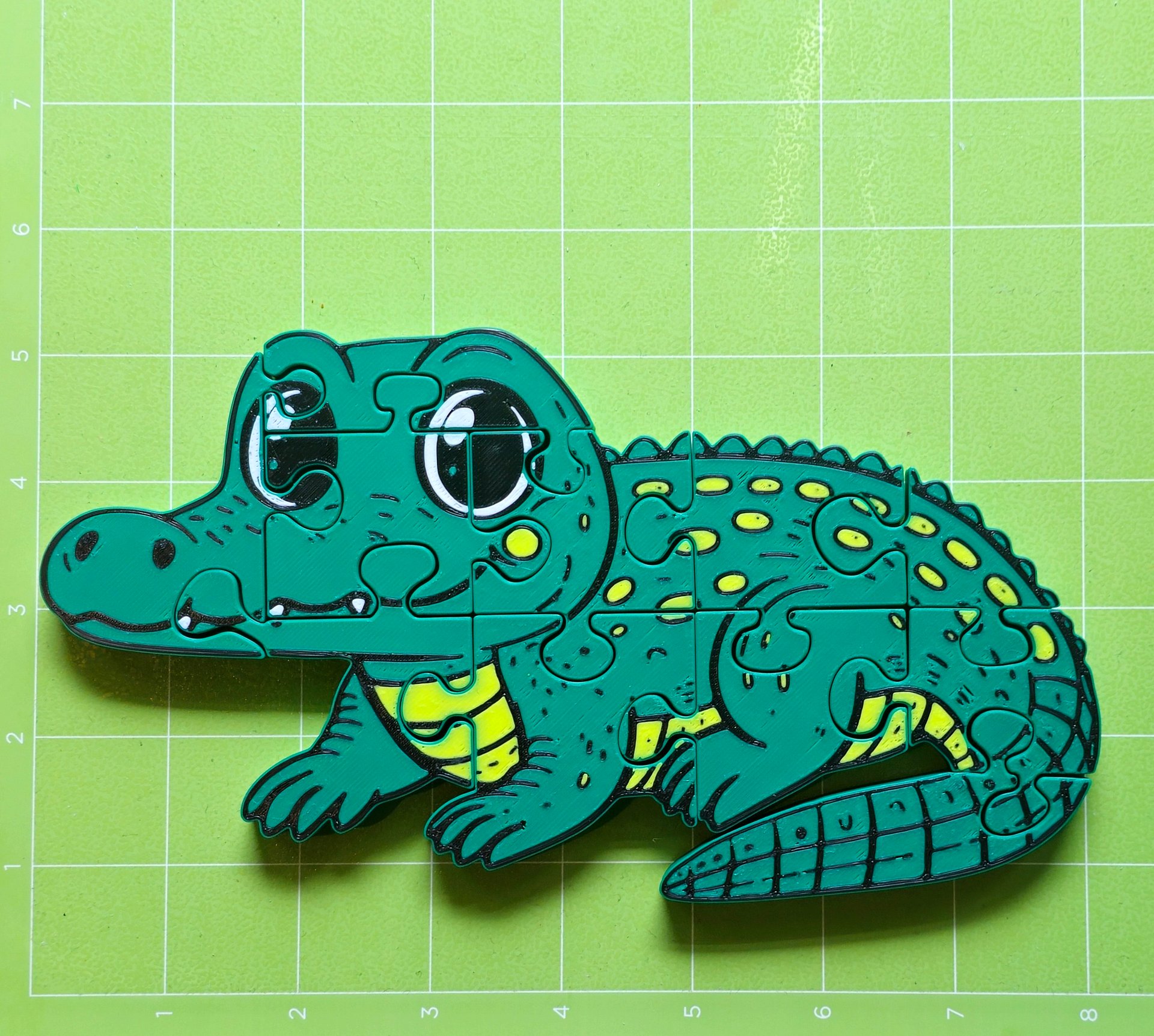 Alligator Jigsaw Puzzle, 3D-Printed Chunky Educational Toy, Toddler & Preschool Learning, Screen-Free Play product image (3)
