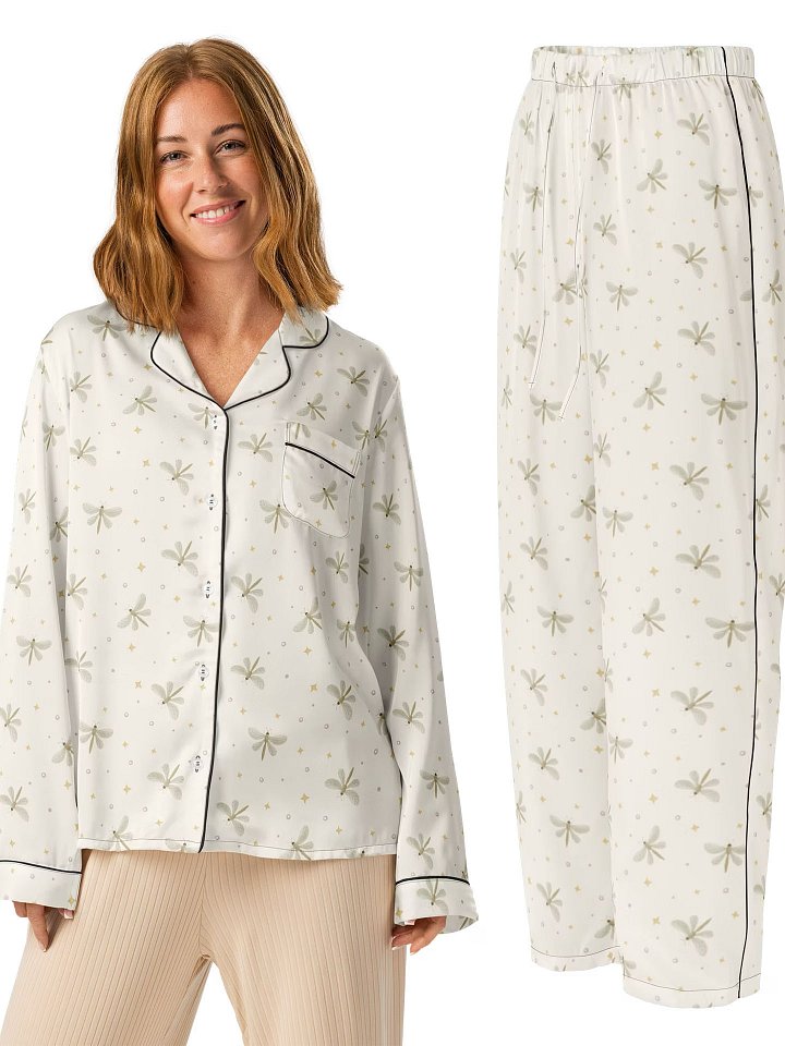 Serene Dragonflies Ladies Pajama Set - Long Sleeved product image (1)