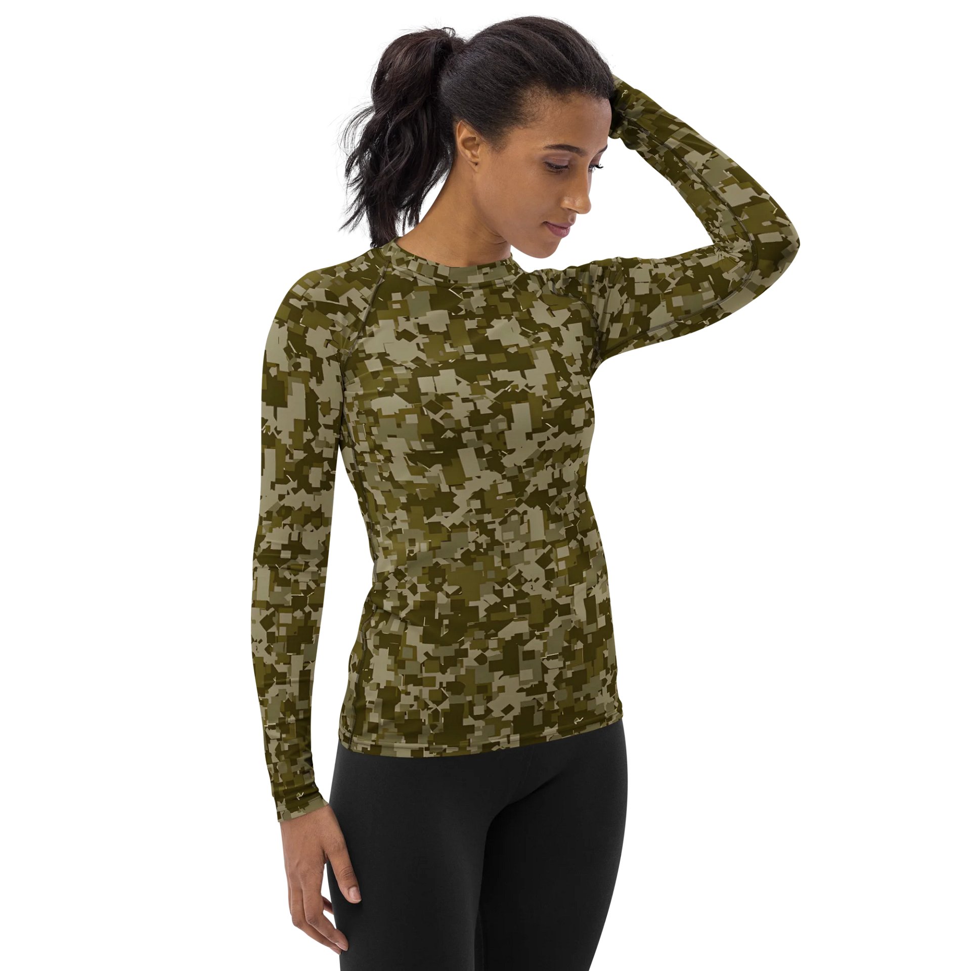 Pixelated Forest All-Over Women's Rash Guard product image (4)