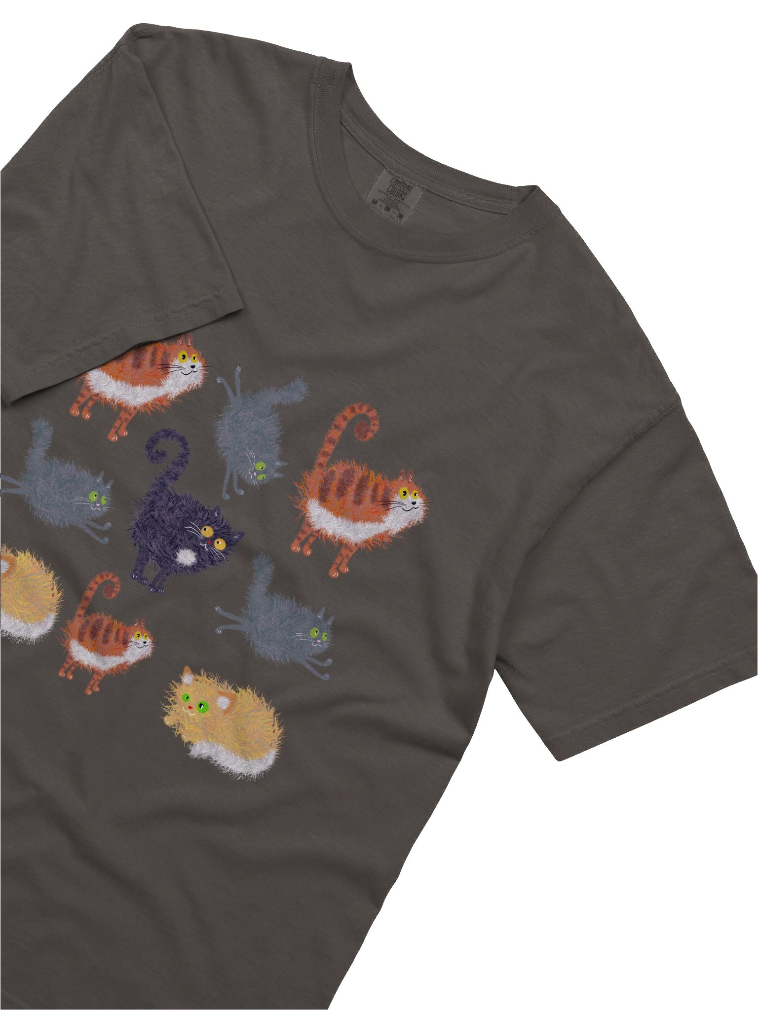 Funny Cat Pattern T-Shirt – Relaxed Fit Heavyweight Unisex Cotton T-Shirt product image (19)