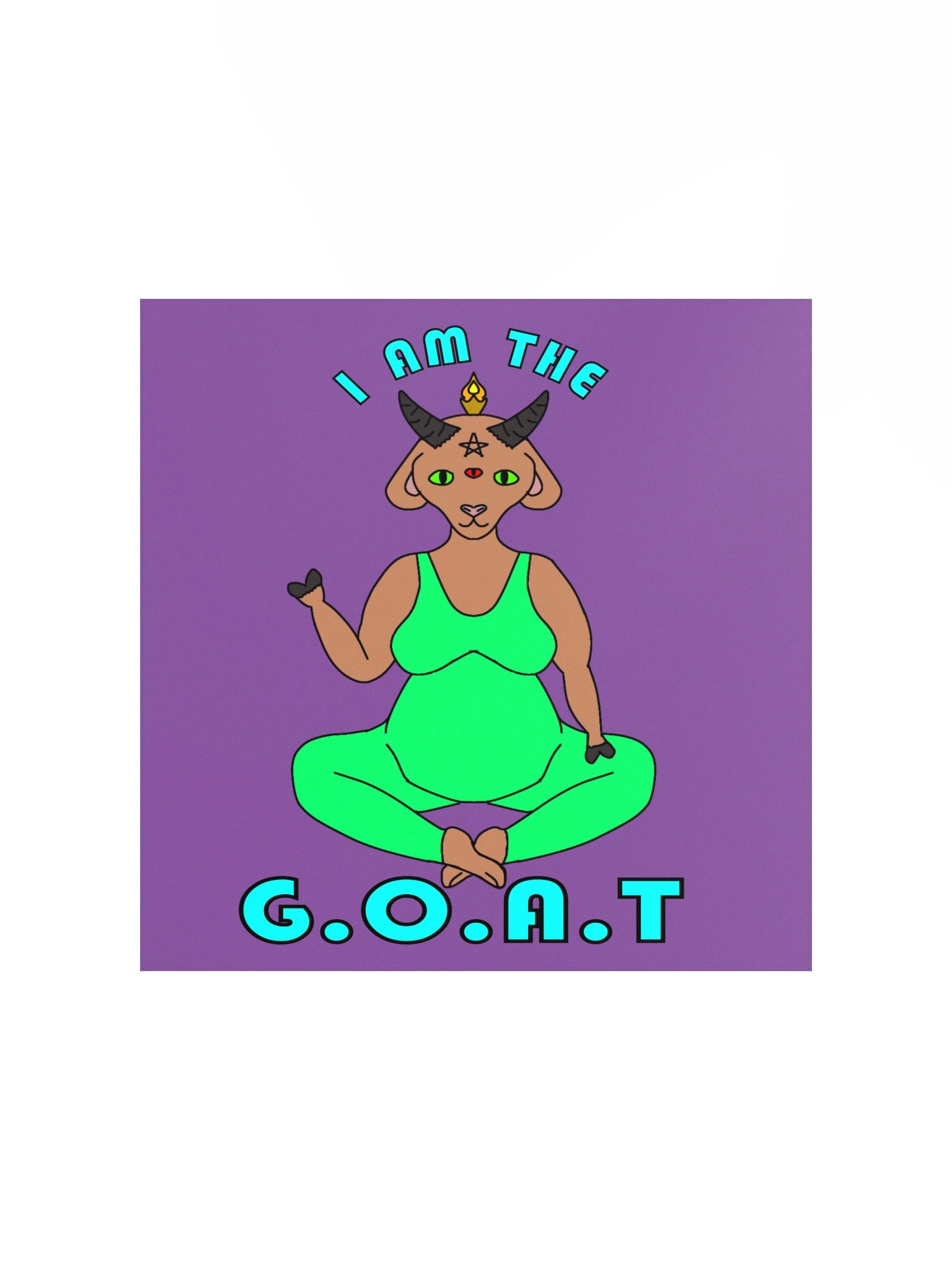 I am the G.O.A.T. Baphomet Tan Square Poster product image (1)