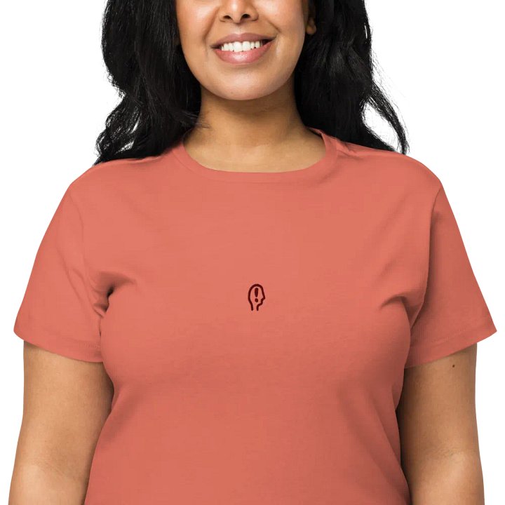 EXCLAIMING MENTALLY (maroon) embroidered waist length t-shirt product image (7)