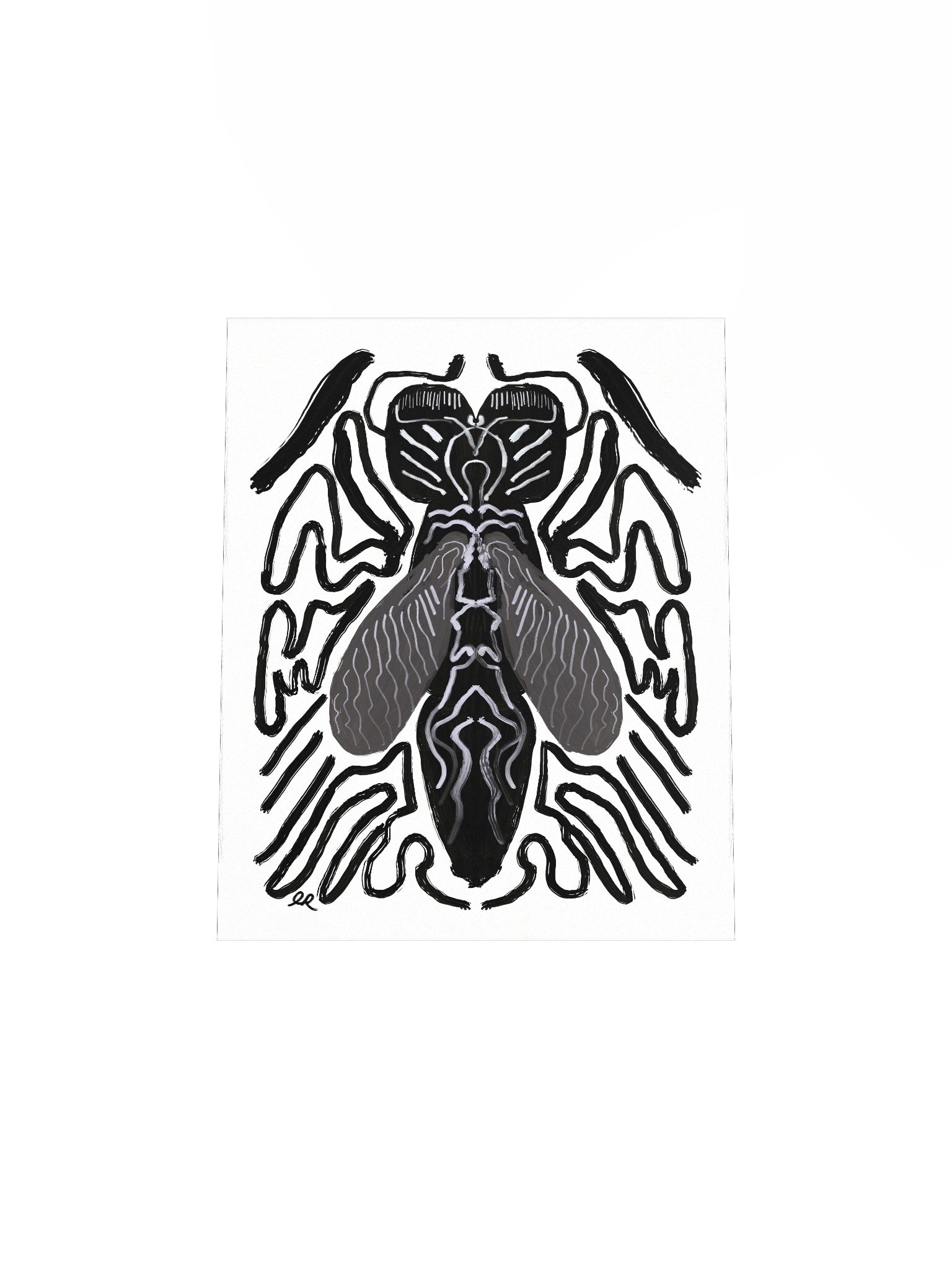 Abstract Insect Dark Creature Home Goth Decor Matte Poster by Eric Ravenwolf product image (4)