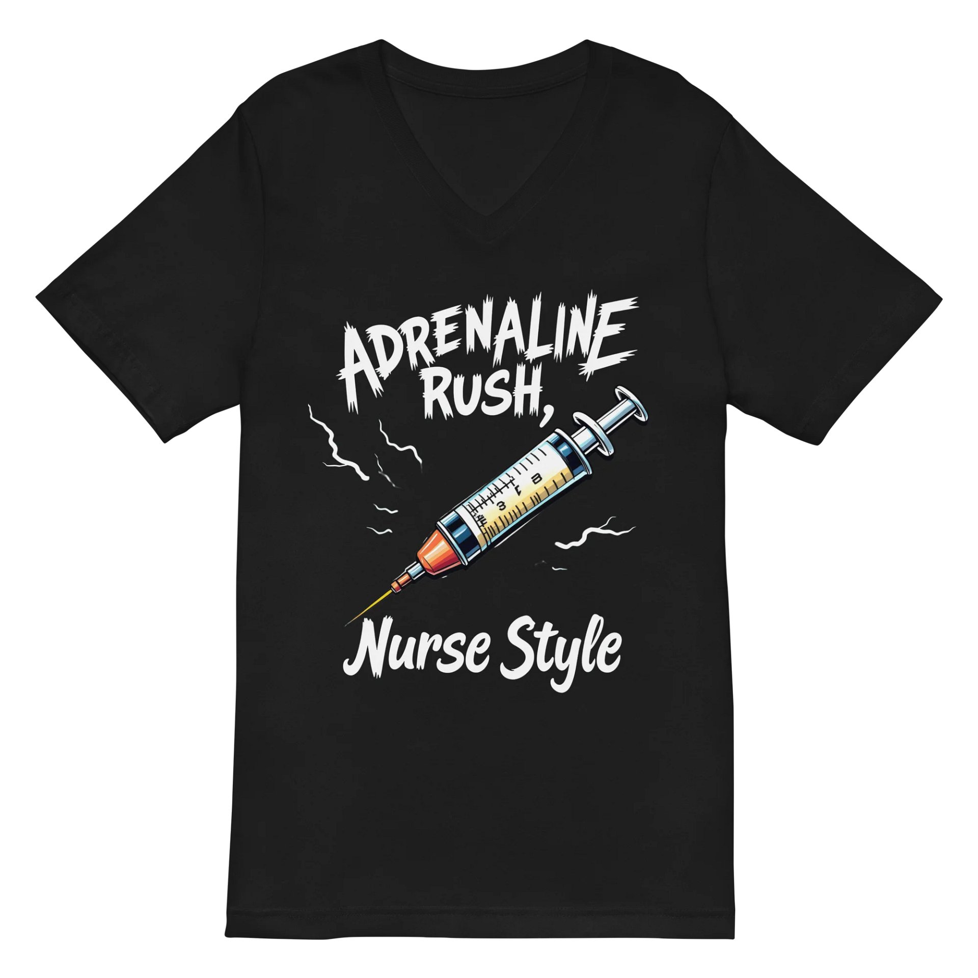 Adrenaline Rush Nurse Style V-Neck Tee product image (2)