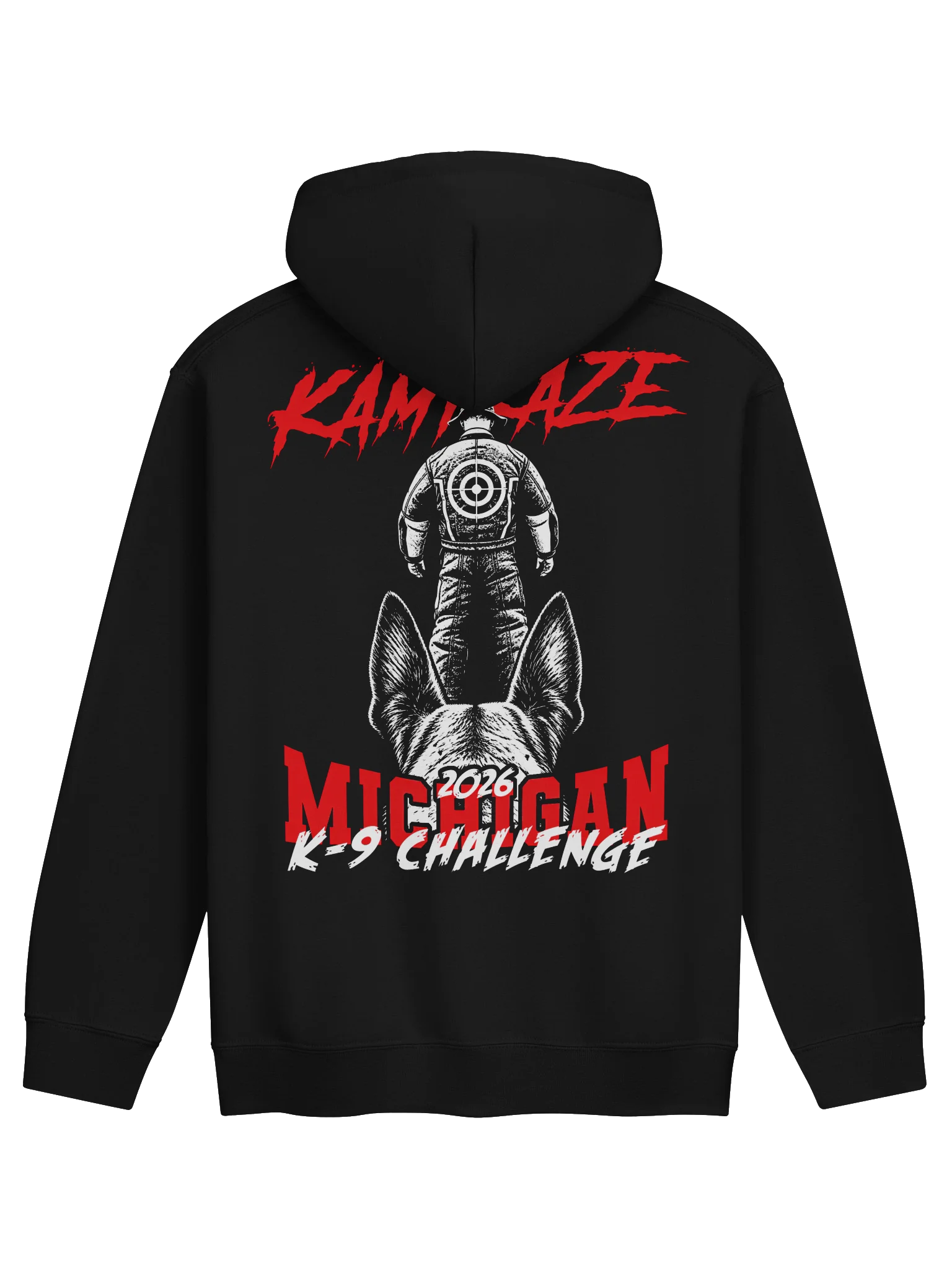 2026 Michigan K-9 Challenge KAMIKAZE - Back and Chest Print Hoodie product image (1)
