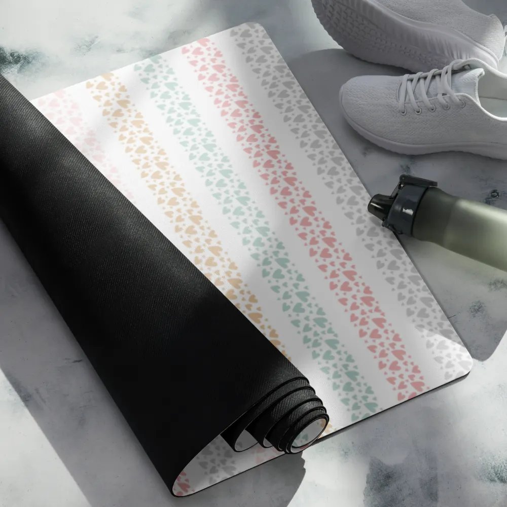 Colorful Pastel Heart Shaped Stripes Yoga Mat by Treasure Pie product image (5)