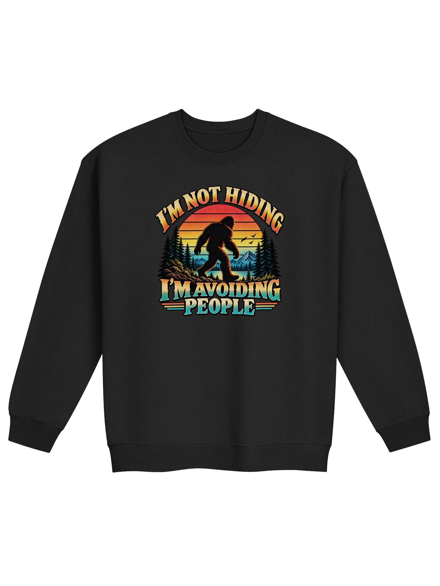 I'm Not Hiding – I'm Avoiding People | Gildan Bigfoot Crewneck Sweatshirt product image (1)