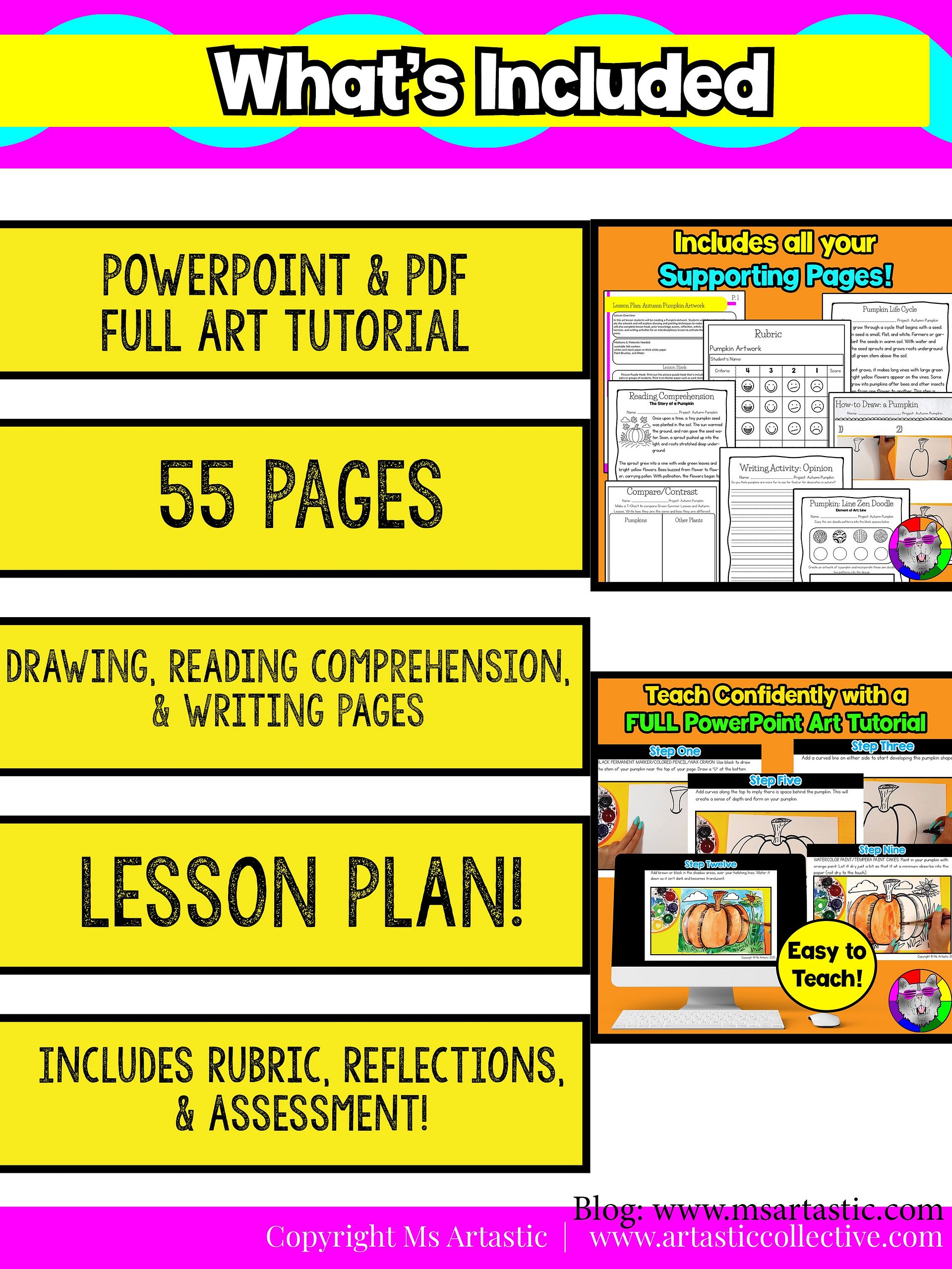Autumn Pumpkin Art Project with Reading, Writing & Reflection Activities (Grades 2–5) product image (3)