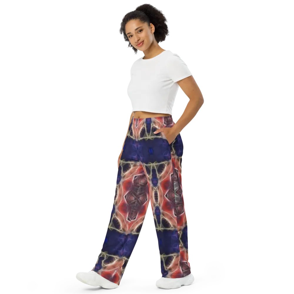 Peachy and Yellow Kaleidoscope Wideleg Pants product image (10)