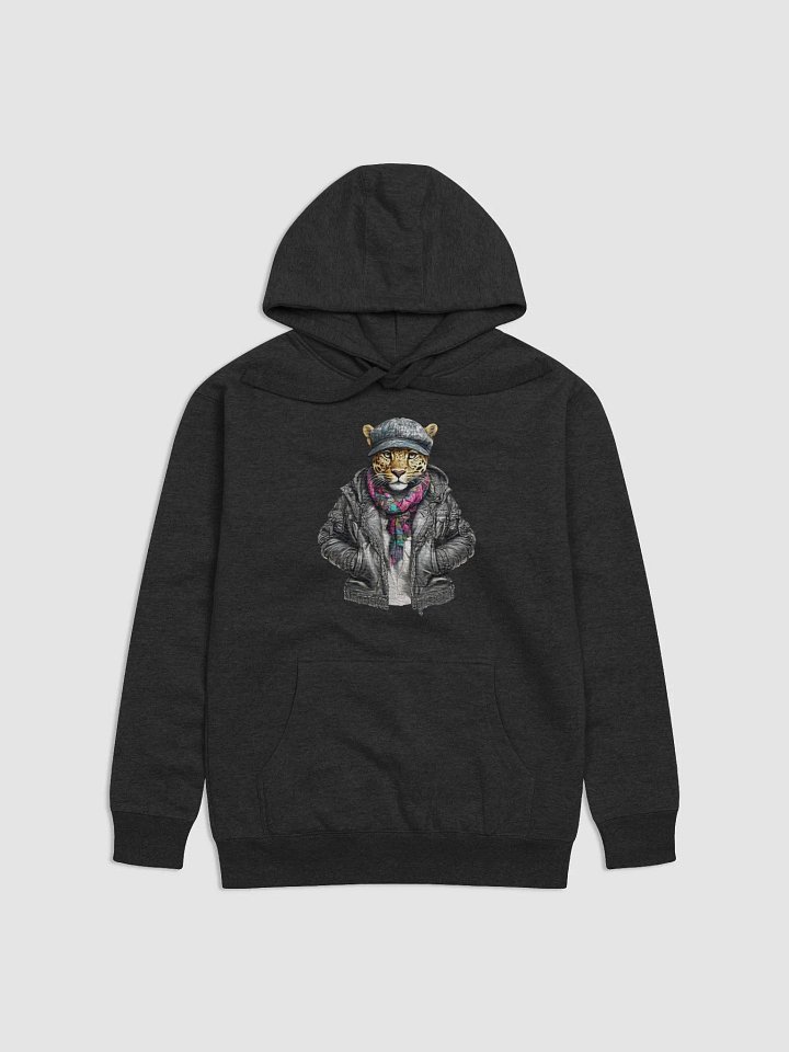 leopard wearing a jackets hat and a scarf Hoodie product image (1)
