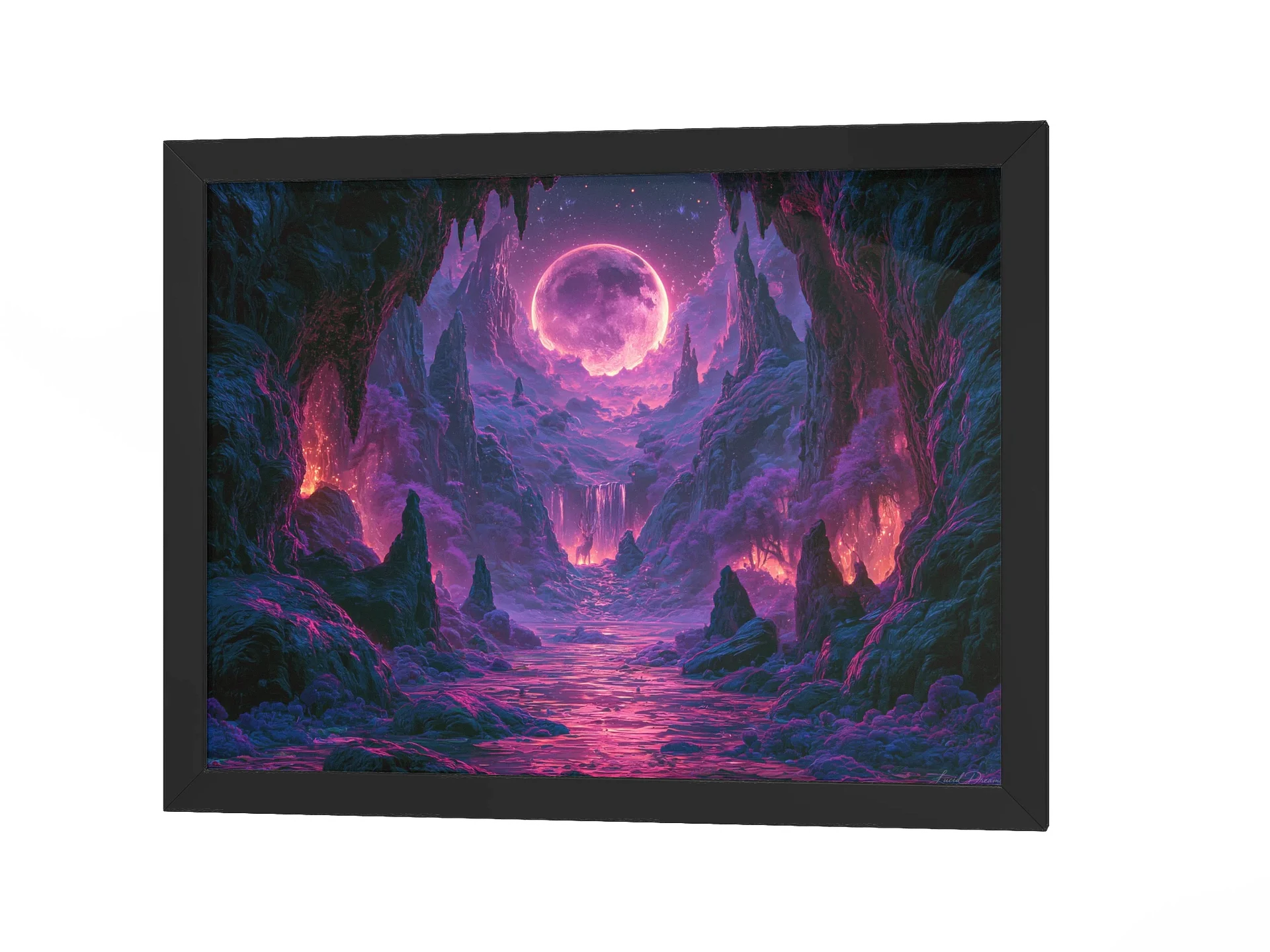 Moonlit Cavern Framed Art Print — The Magenta Moon Cavern product image (4)