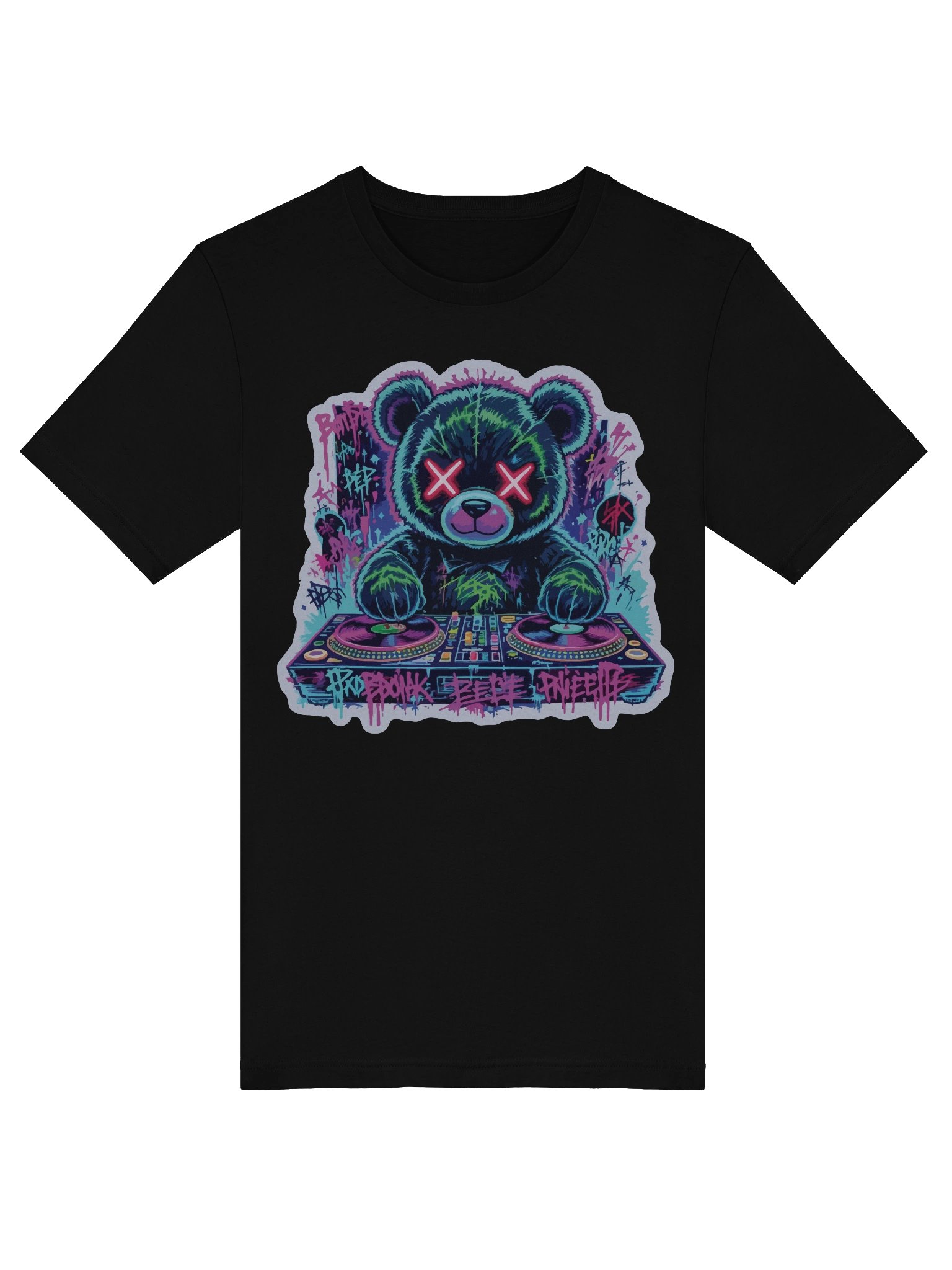 Neon DJ Bear Graffiti T-Shirt - Unisex T-Shirt – Premium Printed T-Shirt for Everyday Casual & Streetwear product image (5)