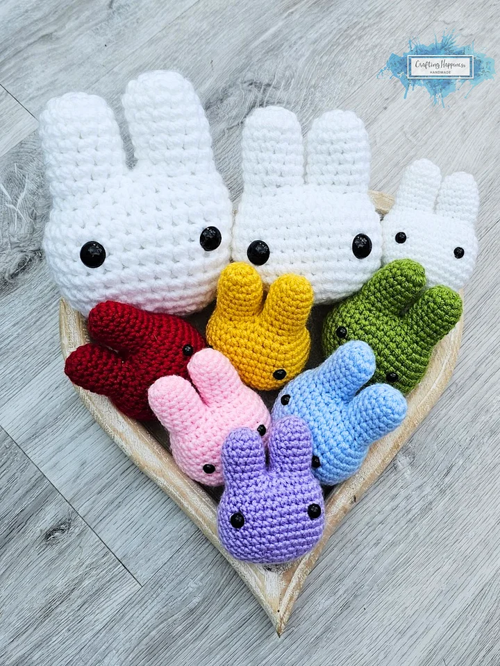 Bunny Head Crochet Pattern | Amigurumi Toy, Kawaii Keychain, Desk Pal (PDF Pattern) product image (1)