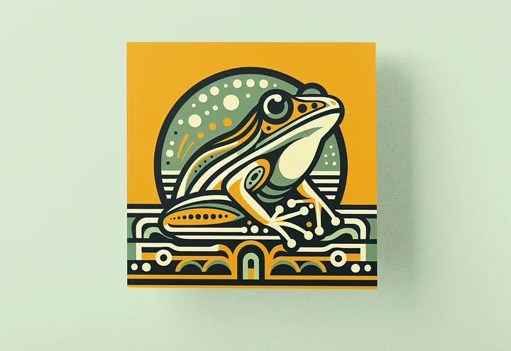 Art Deco Frog Poster in Five Sizes product image (1)