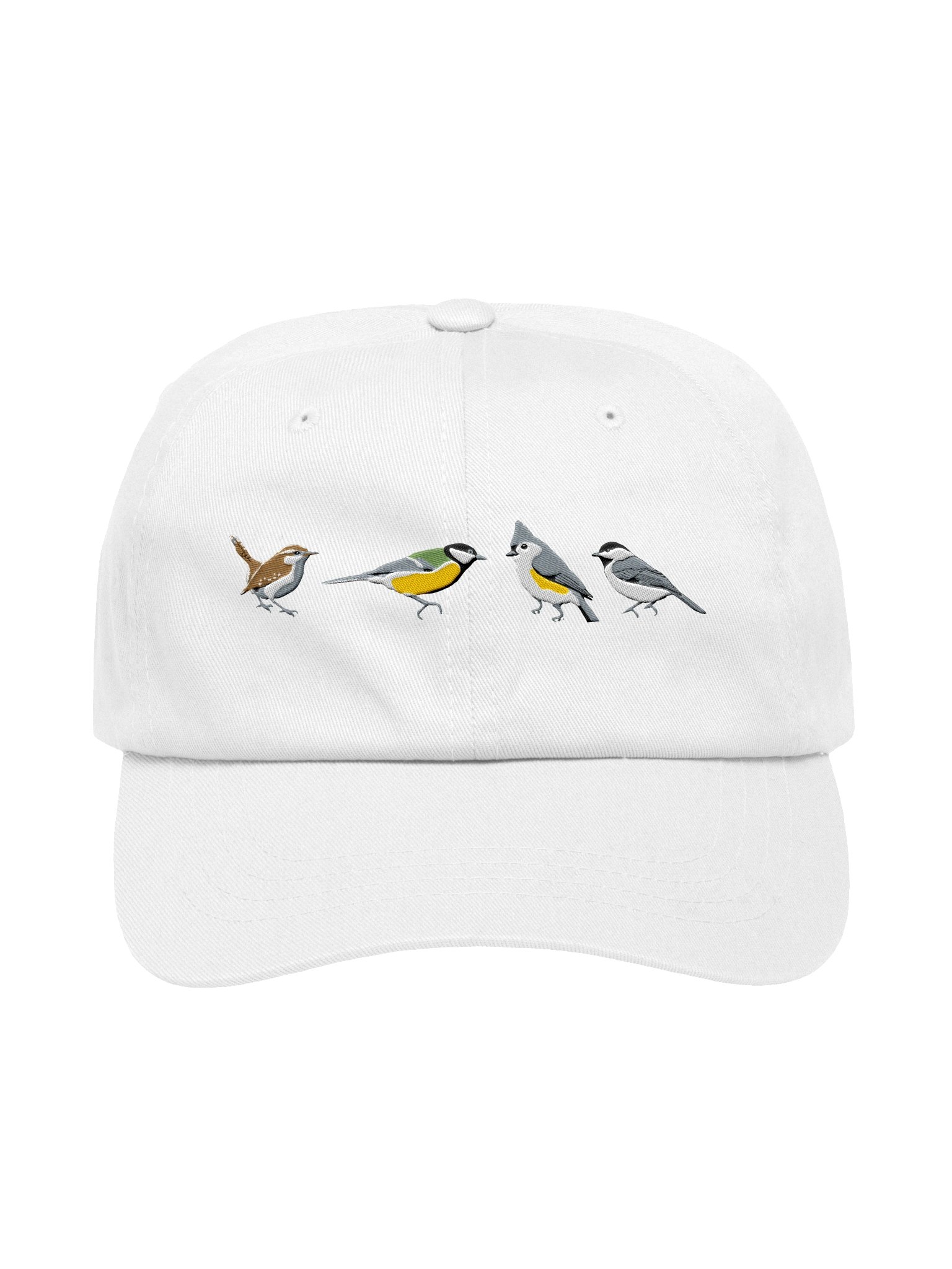 Backyard Birding Embroidered Hat | Carolina Wren, Great Tit, Tufted Titmouse & Chickadee product image (73)
