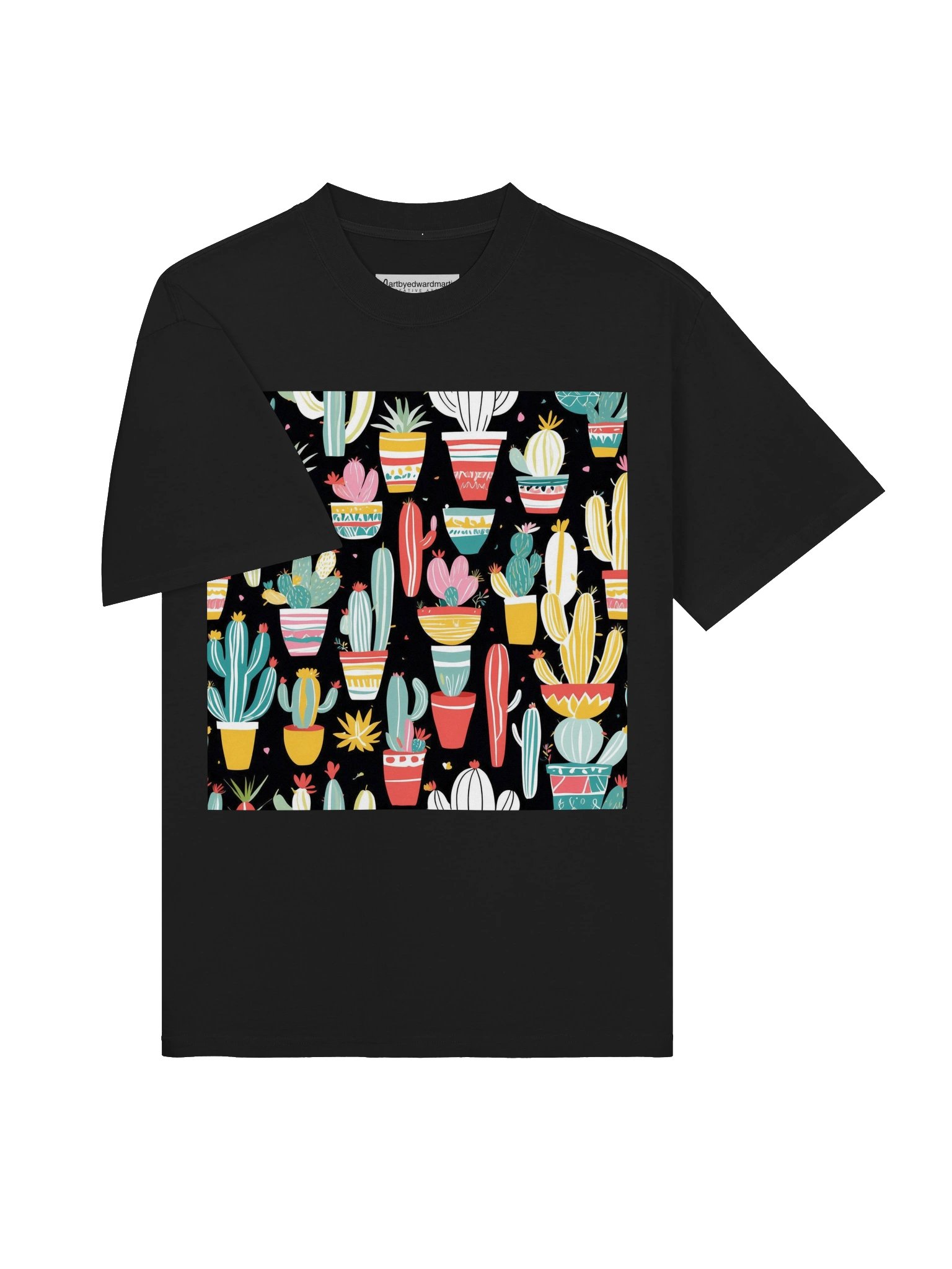 Colorful Cactus Pattern Oversized Tee product image (13)