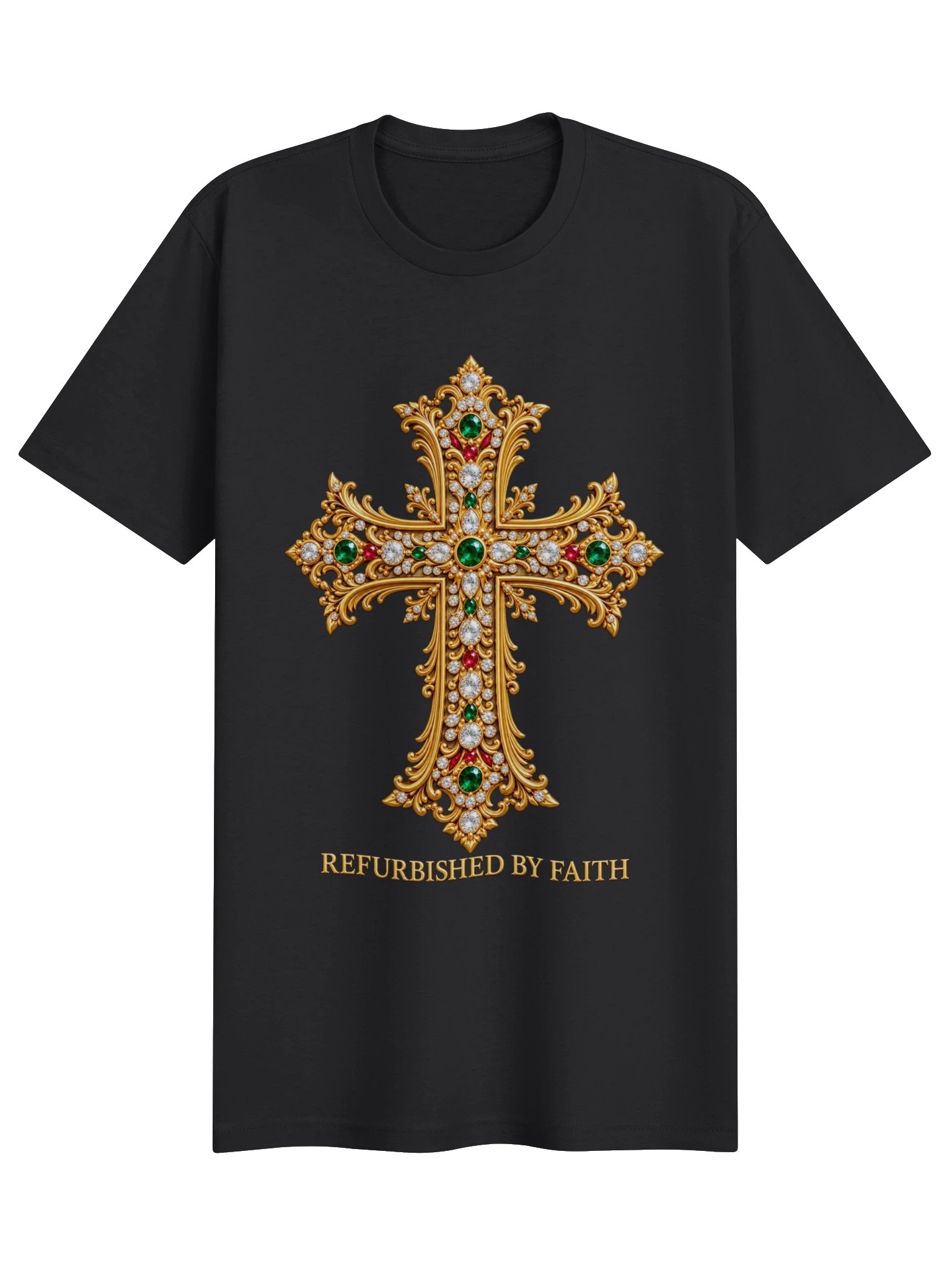 Jeweled Cross T-Shirt — Romans 8:28 product image (1)