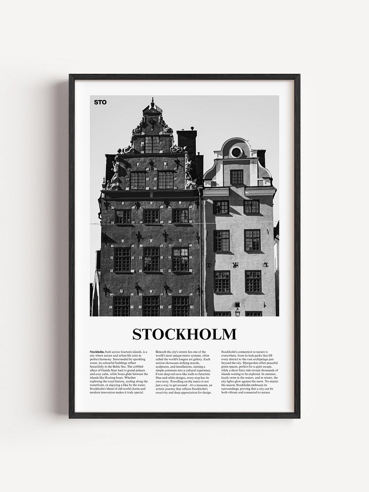 Stockholm 01 Newspaper Poster | Framed product image (1)
