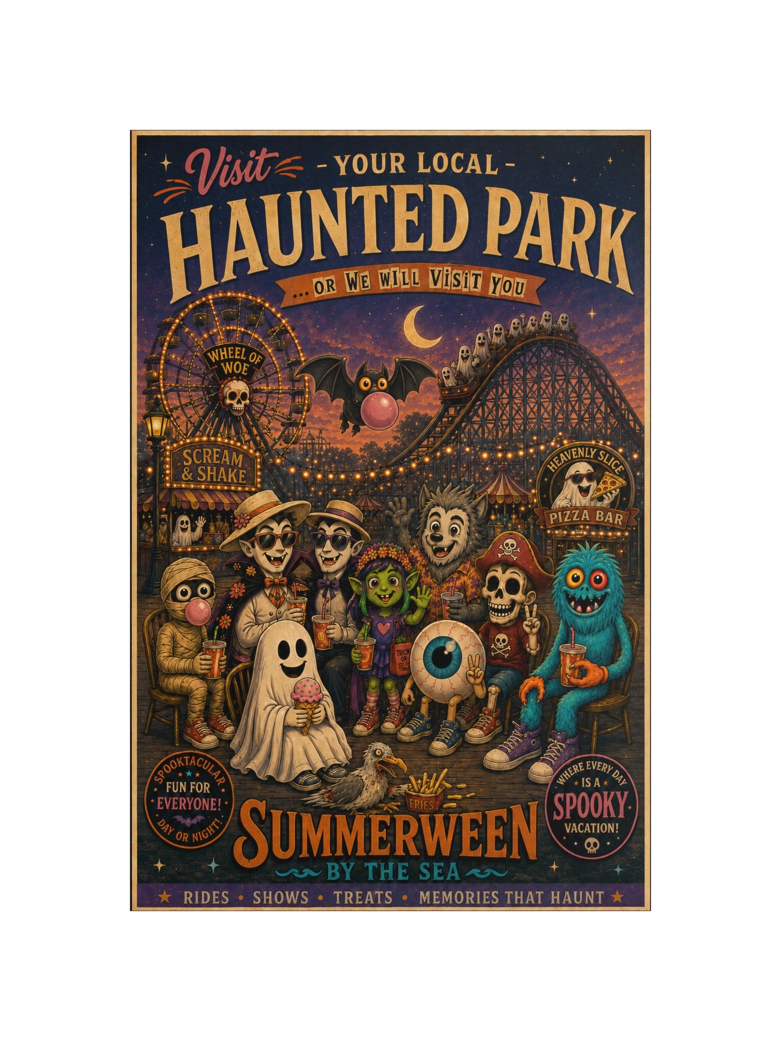 SUMMERWEEN BY THE SEA VINTAGE SOUVENIR POSTER product image (11)
