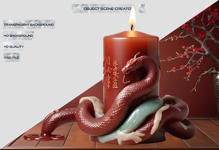 Dragon Candle – Symbol of Strength and Prosperity PNG product image (2)