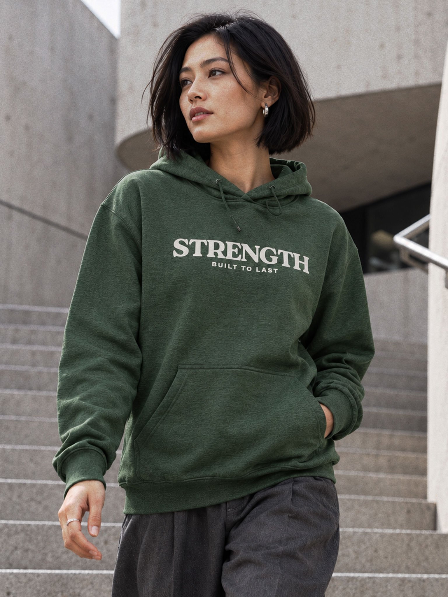 Strength Hoodie | Built to Last Motivational Streetwear product image (1)