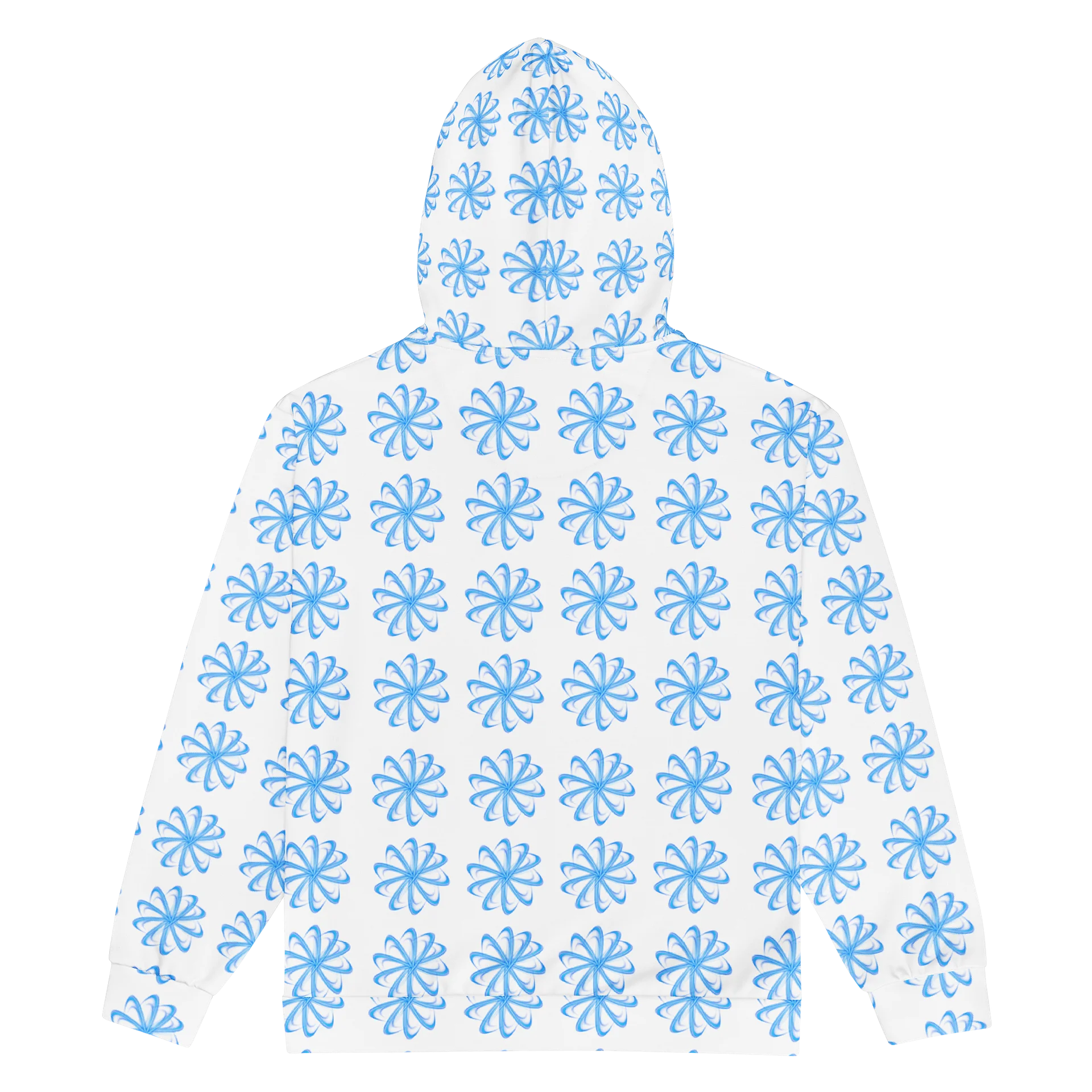 Blue Swirl Florals: Modernes Wirbel-Muster Vivid Recycled Unisex Zip Hoodie product image (2)