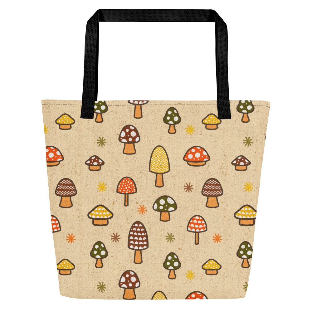1970s Retro Mushrooms Large Tote Bag product image (1)