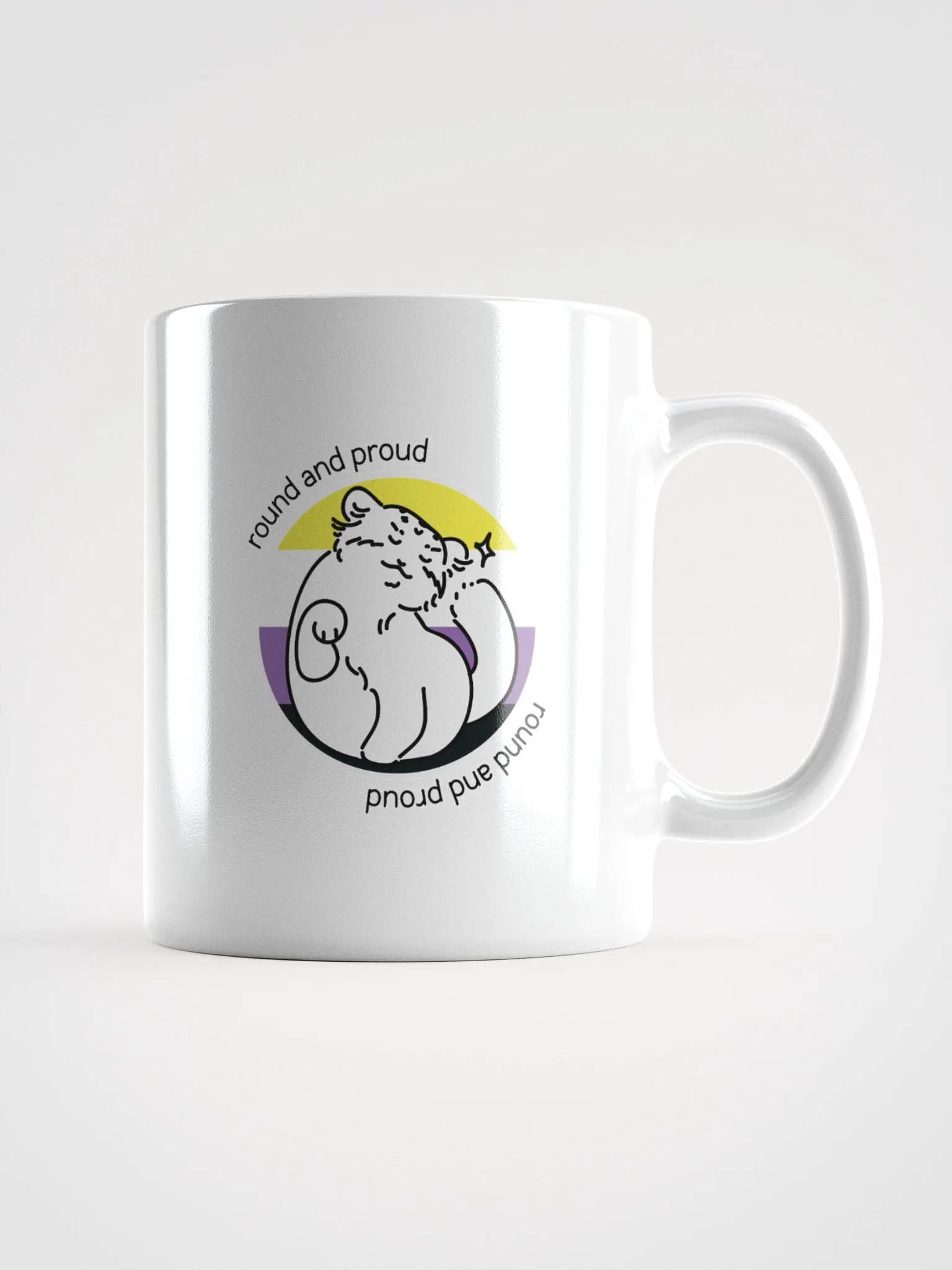 Round and Proud Manul Nonbinary Version - White Mug product image (1)