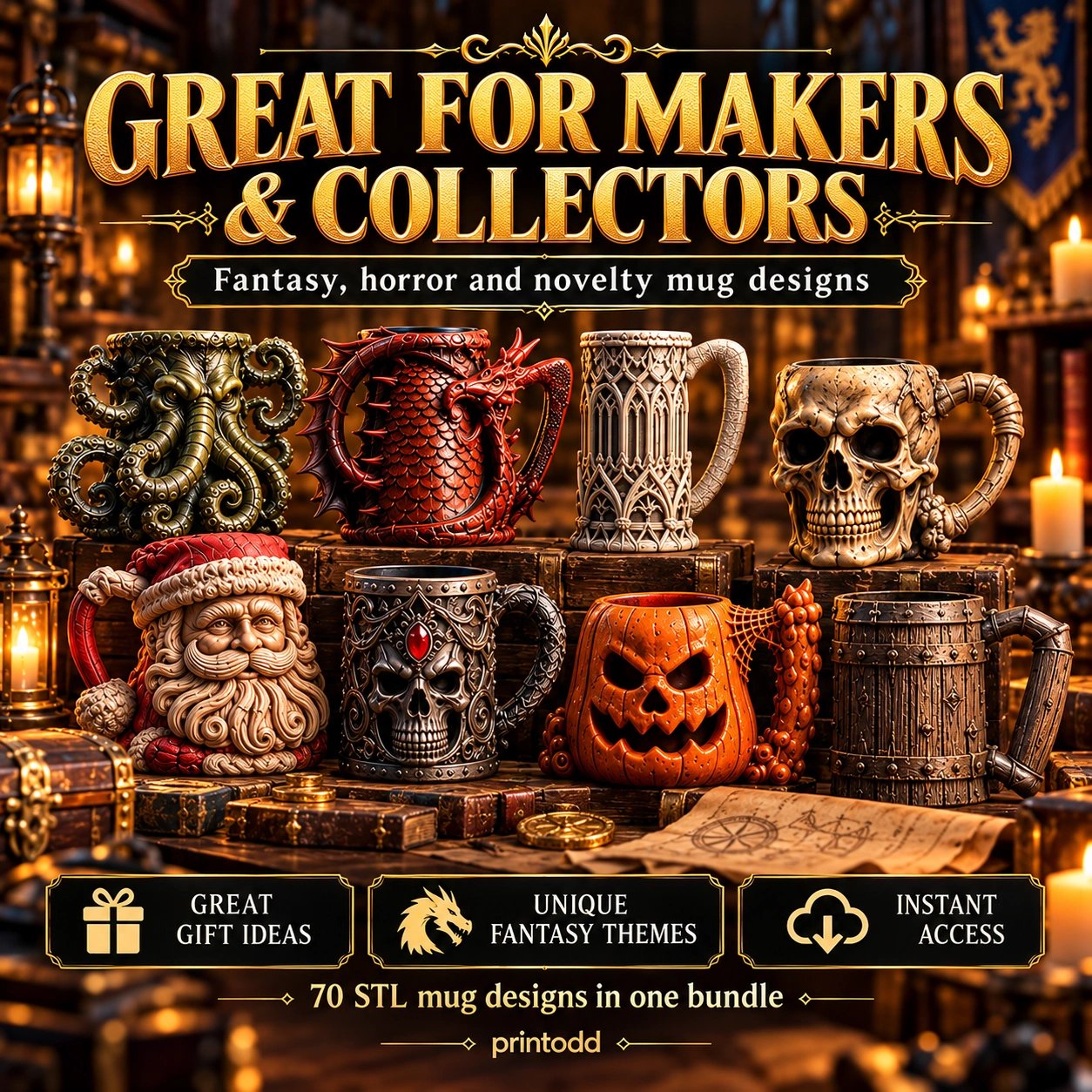 70 Fantasy Horror Mug 3D STL Bundle product image (4)