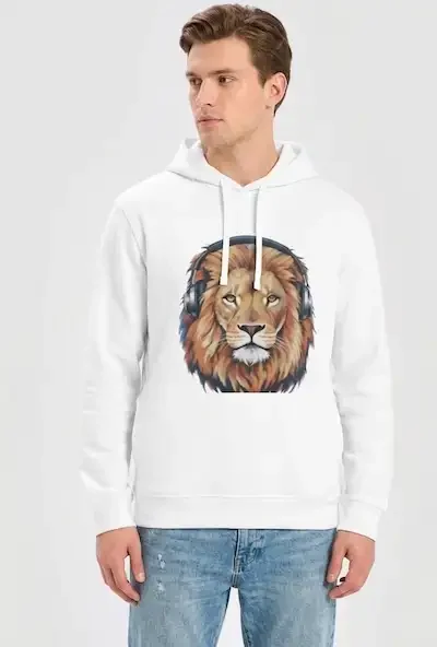 Majestic Neon Lion | Organic Premium Hoodie product image (1)