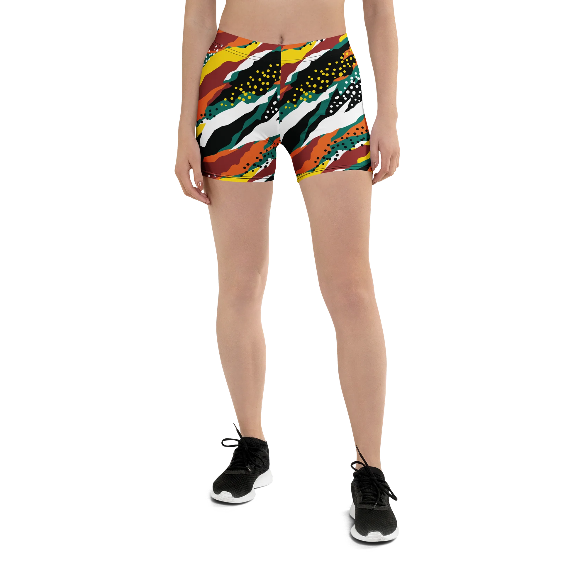 Terracotta & Teal Abstract Safari Pattern | Vibrant All-Over Print Shorts product image (1)