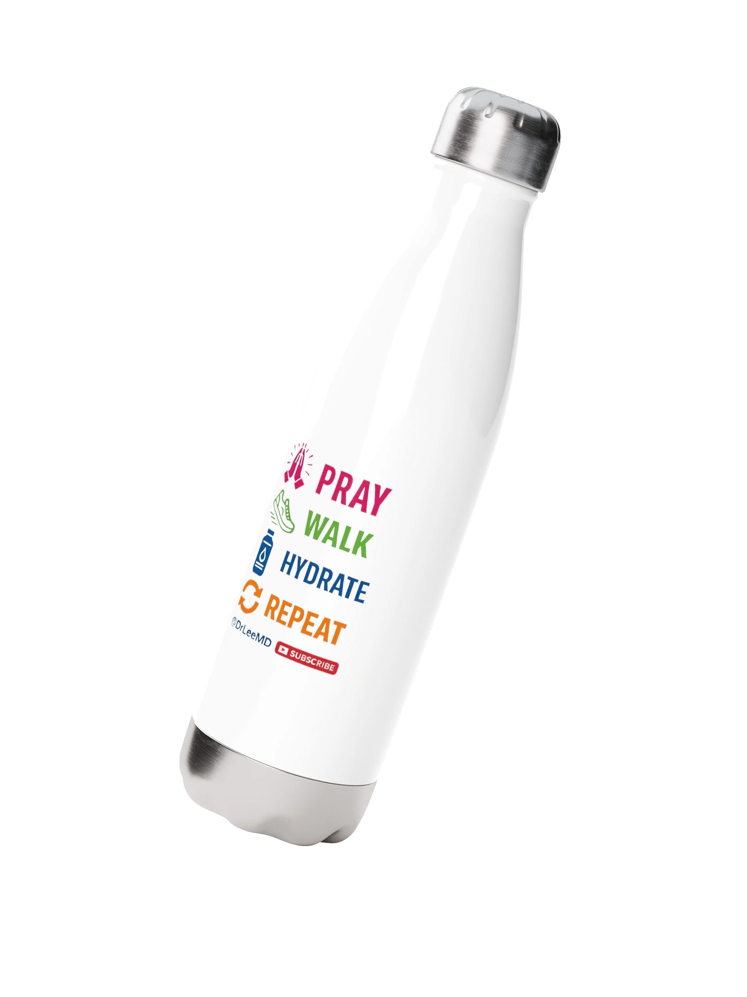 Pray Walk Hydrate Repeat Stainless Steel Water Bottle product image (4)
