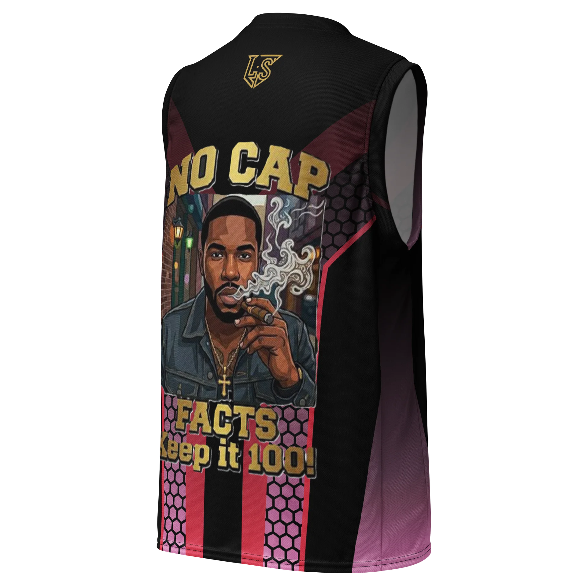 No Cap Black and Burgundy Abstract Sleeveless Pattern Design product image (3)