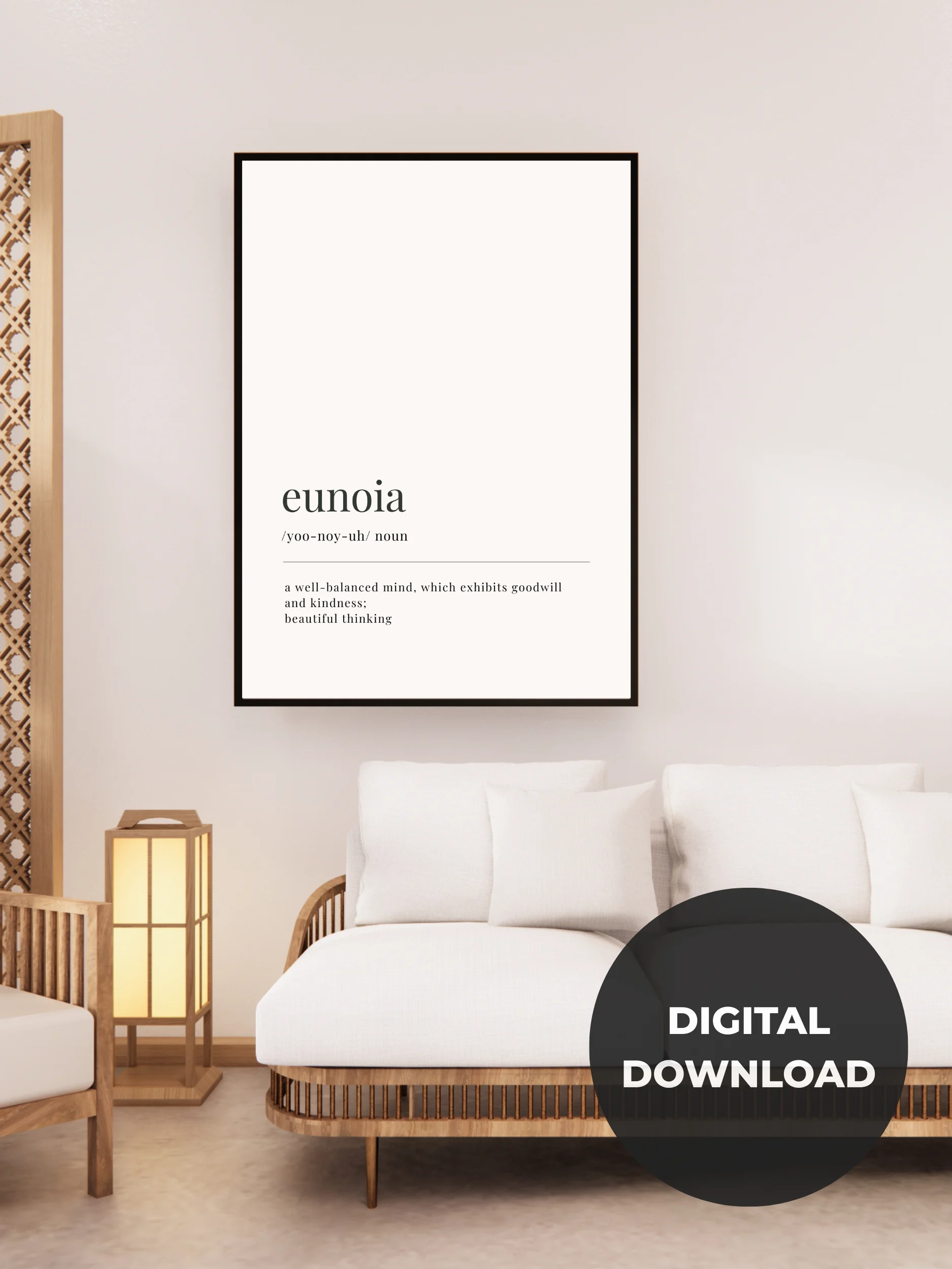 Eunoia Definition Printable Wall Art Digital Download product image (6)