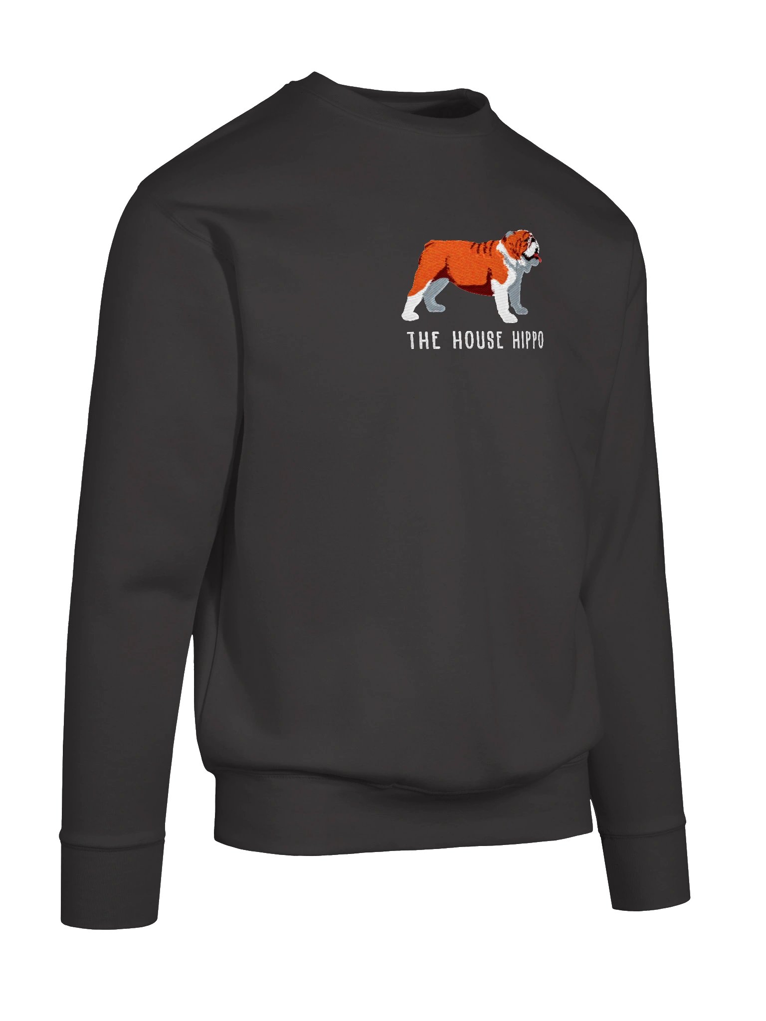 The House Hippo Sweatshirt (Embroidered) of an English Bulldog(Red & White) product image (56)