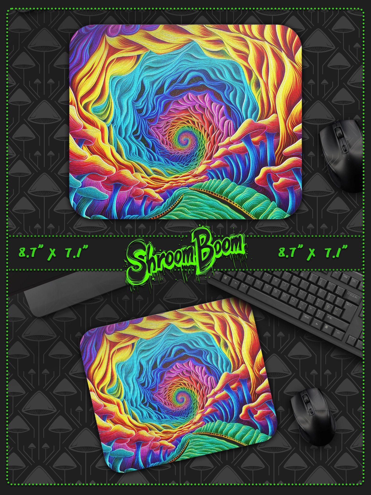 Solar Vortex - Neon Psychedelic Mouse Pad product image (1)