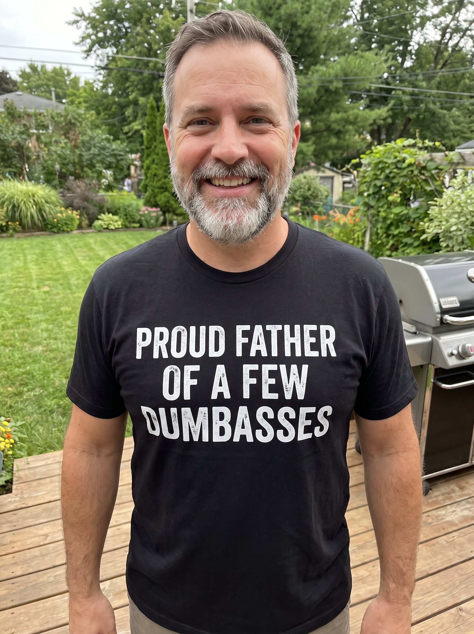 Dad grilling in Grumpa Co shirt