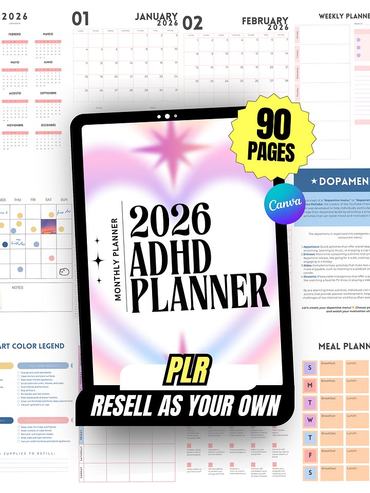 ADHD Planner Digital & Printable | PLR/MRR Ebook product image (1)