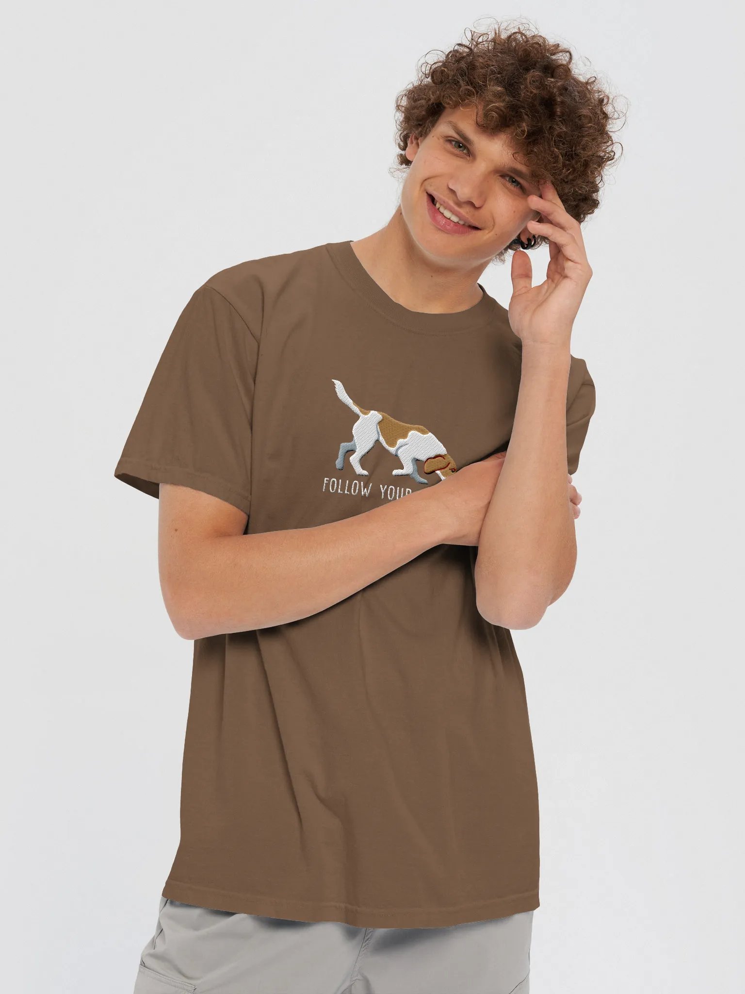 Follow Your Nose T-Shirt(Embroidered) of a Beagle(Lemon) product image (2)