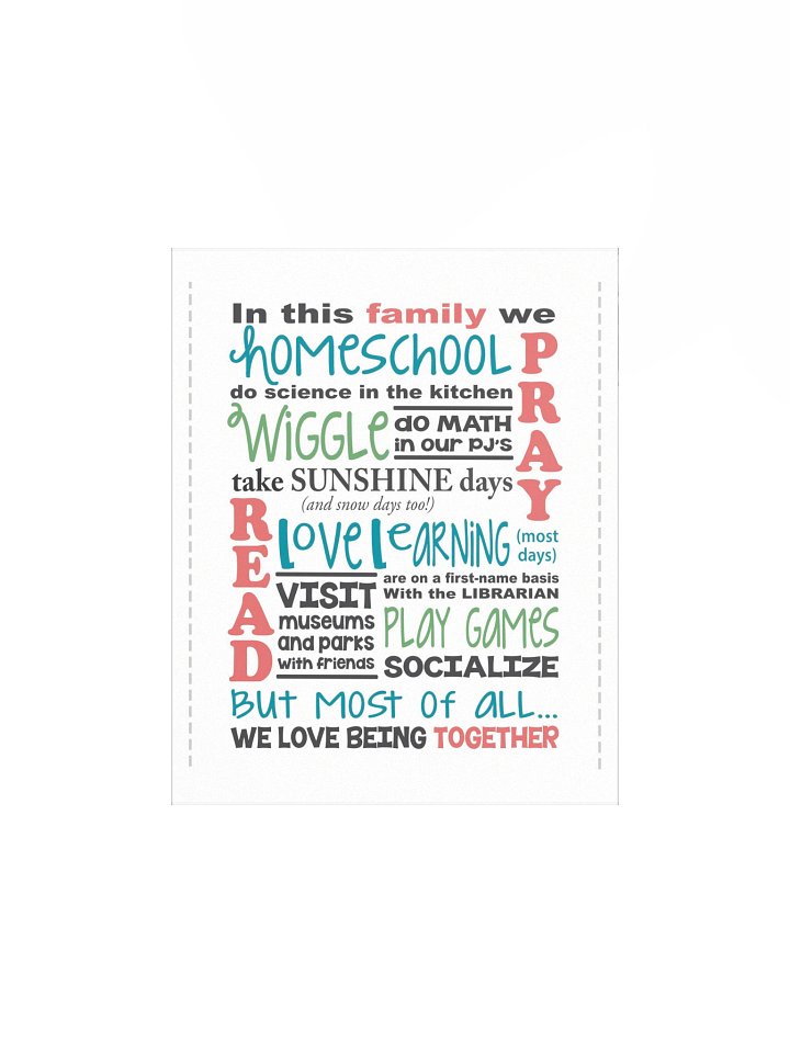 In This Family We Homeschool — Word Art Poster product image (2)