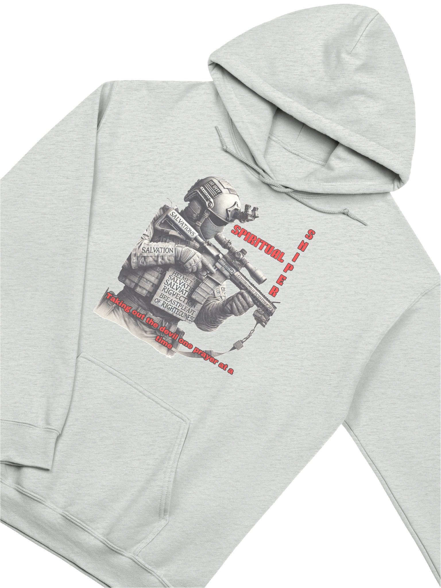 Spiritual Sniper Christian Pullover Hoodie Taking Out the Devil One Prayer at a Time Faith Based Kingdom Warrior Apparel product image (11)