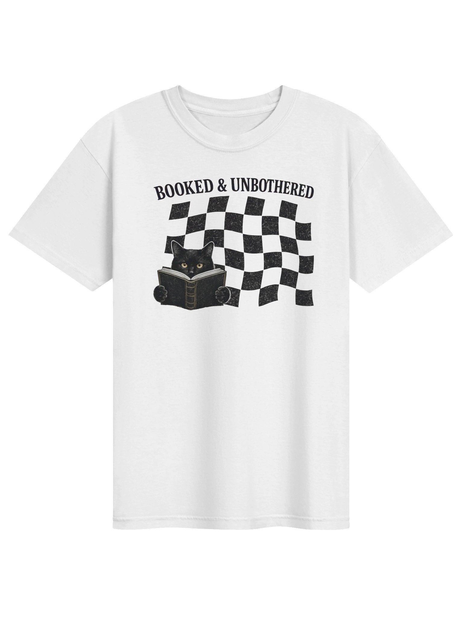 Booked & Unbothered | Book Lover Cat Graphic Comfort Colors Tee product image (5)
