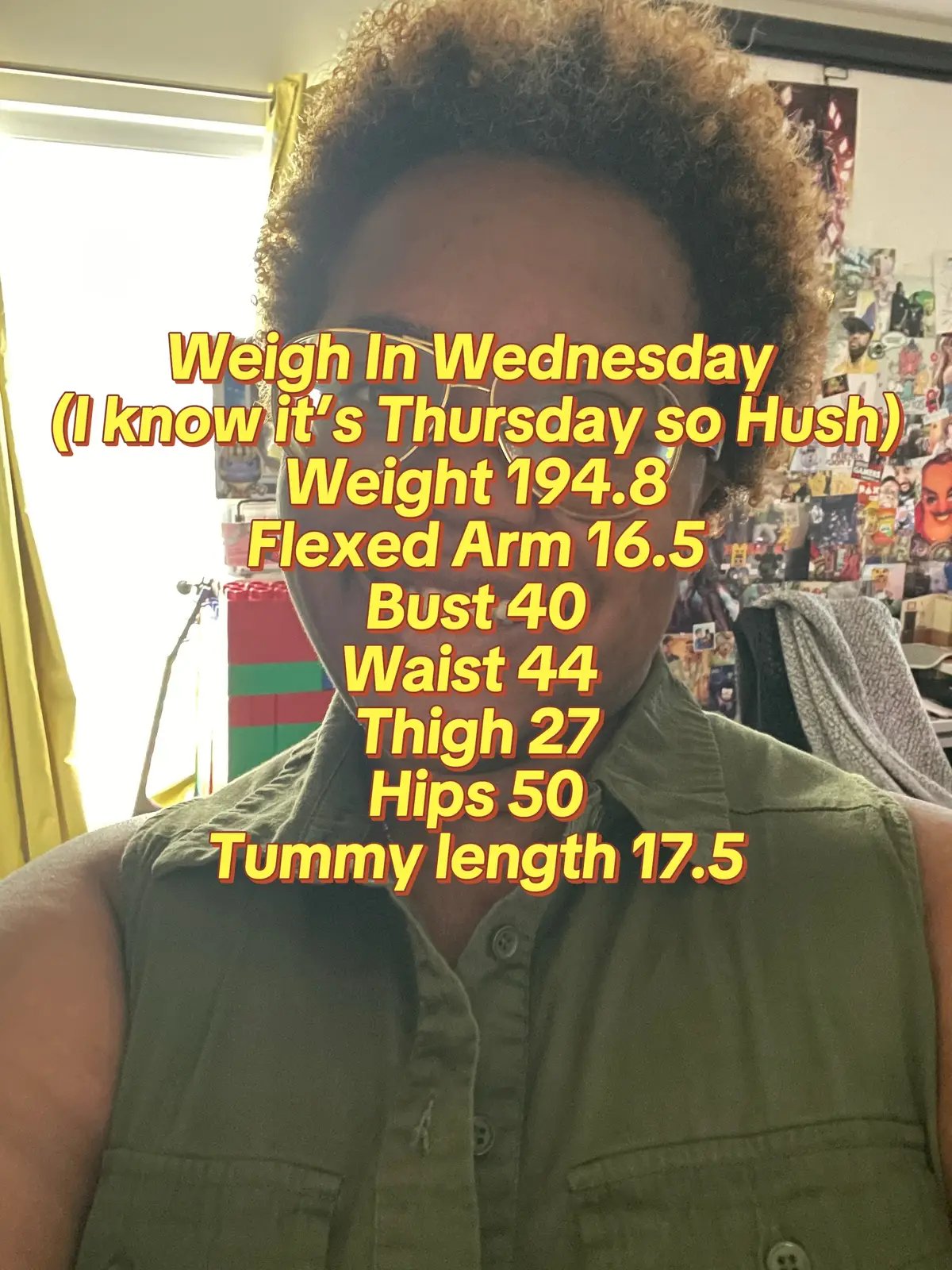 But on a Thursday. Today I did a weigh in after breakfast. They say your true weight is before you eat in the morning but sometimes I don’t remember to weigh myself before the morning. Not gonna lie I am a little nervous about posting my weight and measurements measurements on social media, but I’m going to push through that slice of shame and embarrassment and instead be emboldened by my numbers, not afraid of my numbers but motivated by my numbers. If you like, you can also share your numbers in the comment section and we can be motivated in solidarity now I do ask that none of y’all be turds down there, but instead loving, empowering, motivating and compassionate. #weightloss #weightlossmotivation #aychristene #pcos #pcosweightloss #weightlossjourney #bettermeapp #fitness #pcoswarrior 
