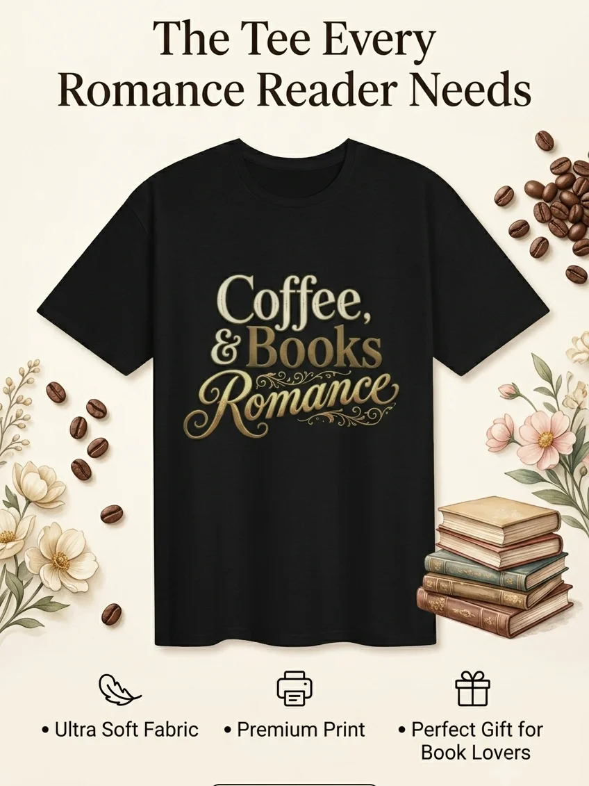 Coffee, Books, & Romance Luxury Vintage Comfort Tee product image (2)