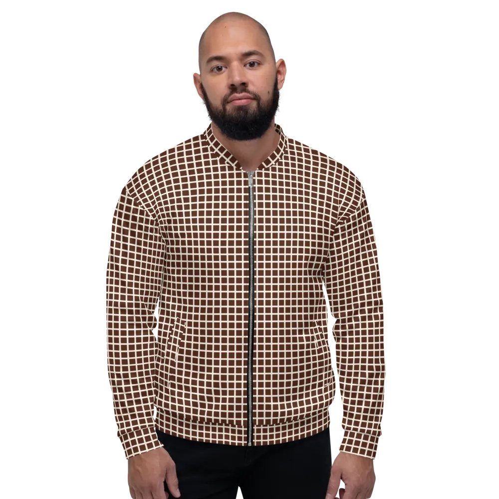 Graph Check Brown and Cream Bomber Jacket product image (2)