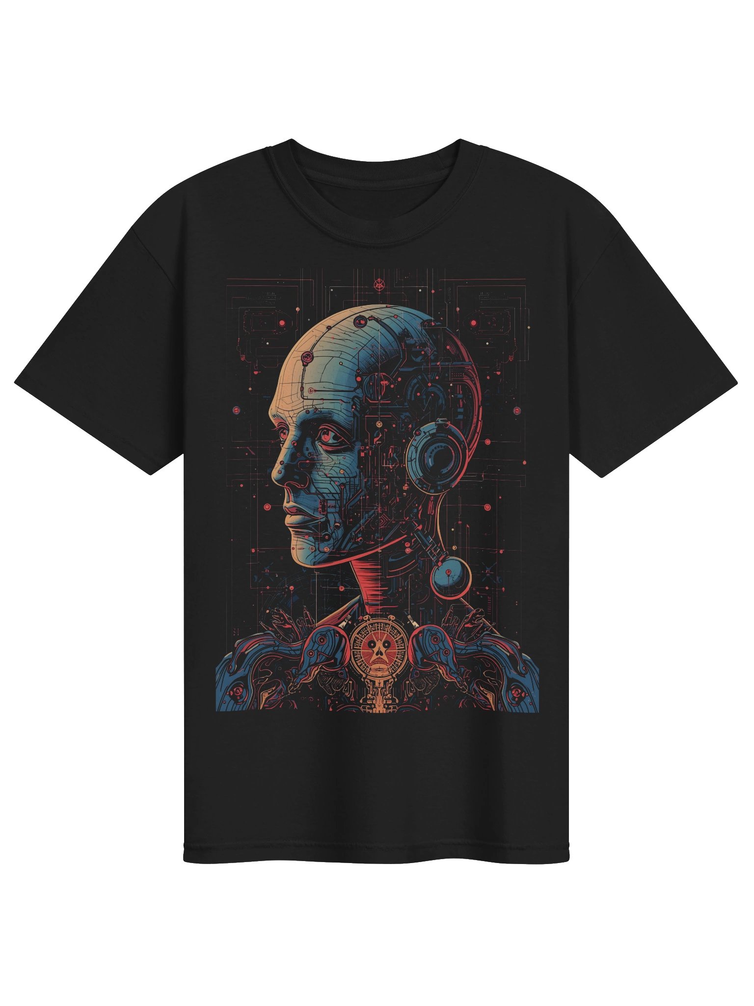 Neon Cyborg Profile Heavyweight T-Shirt product image (1)