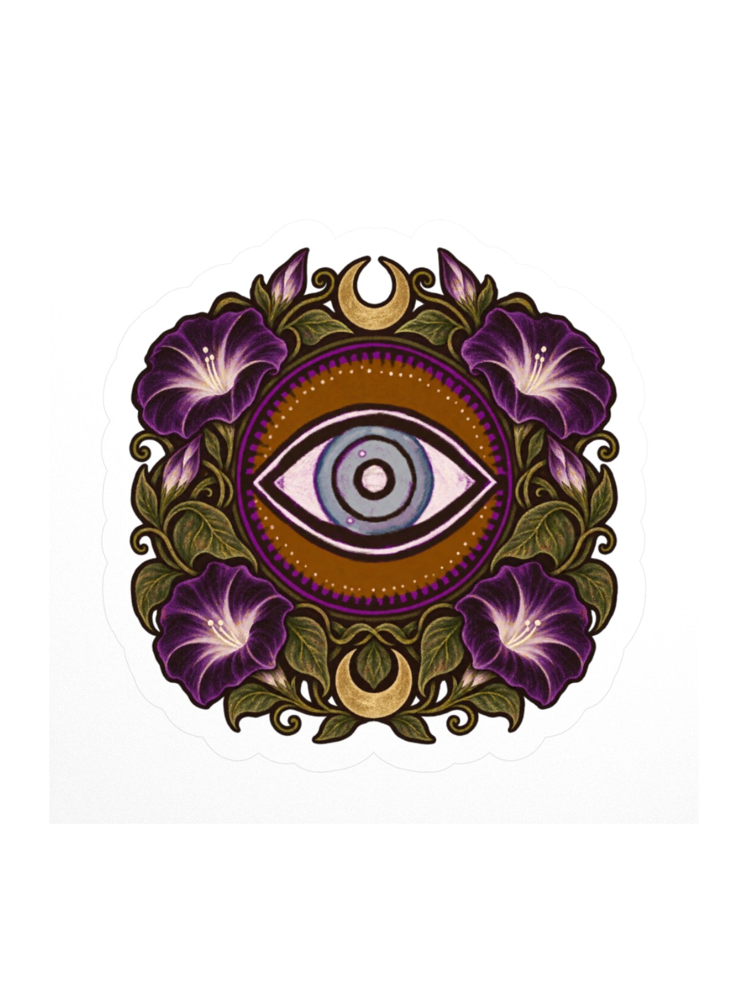 Mystic Eye Floral Emblem Kiss Cut Sticker product image (1)