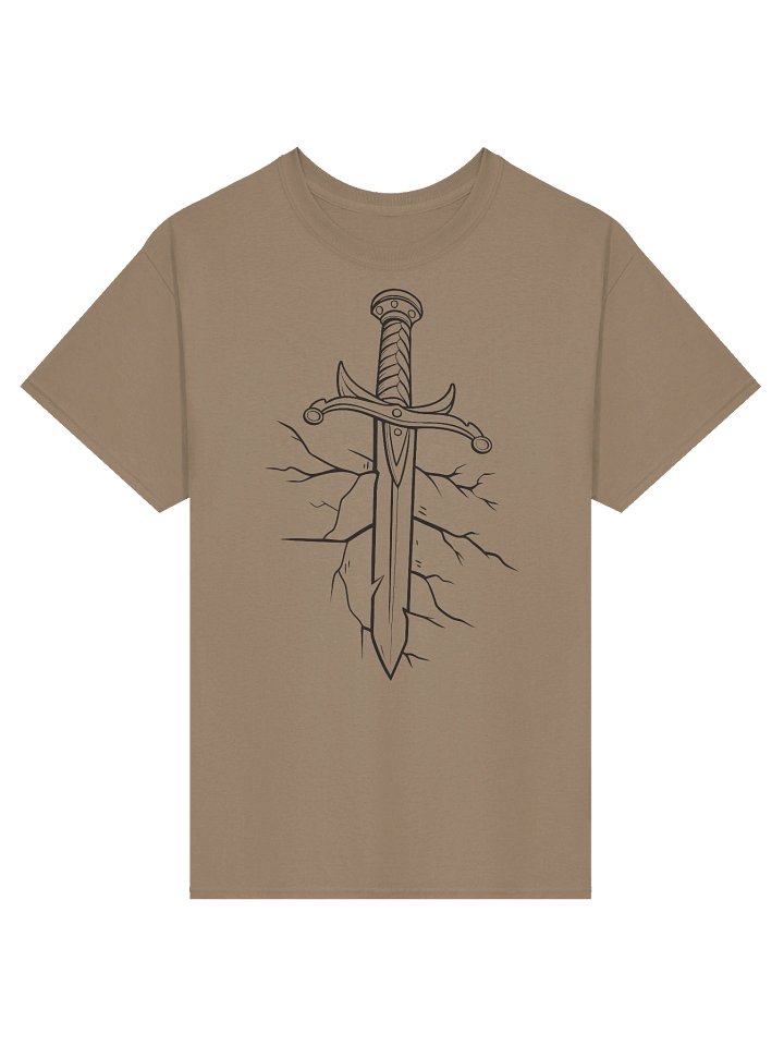 Shattered Ground Sword — Line Art Warrior T-Shirt product image (1)