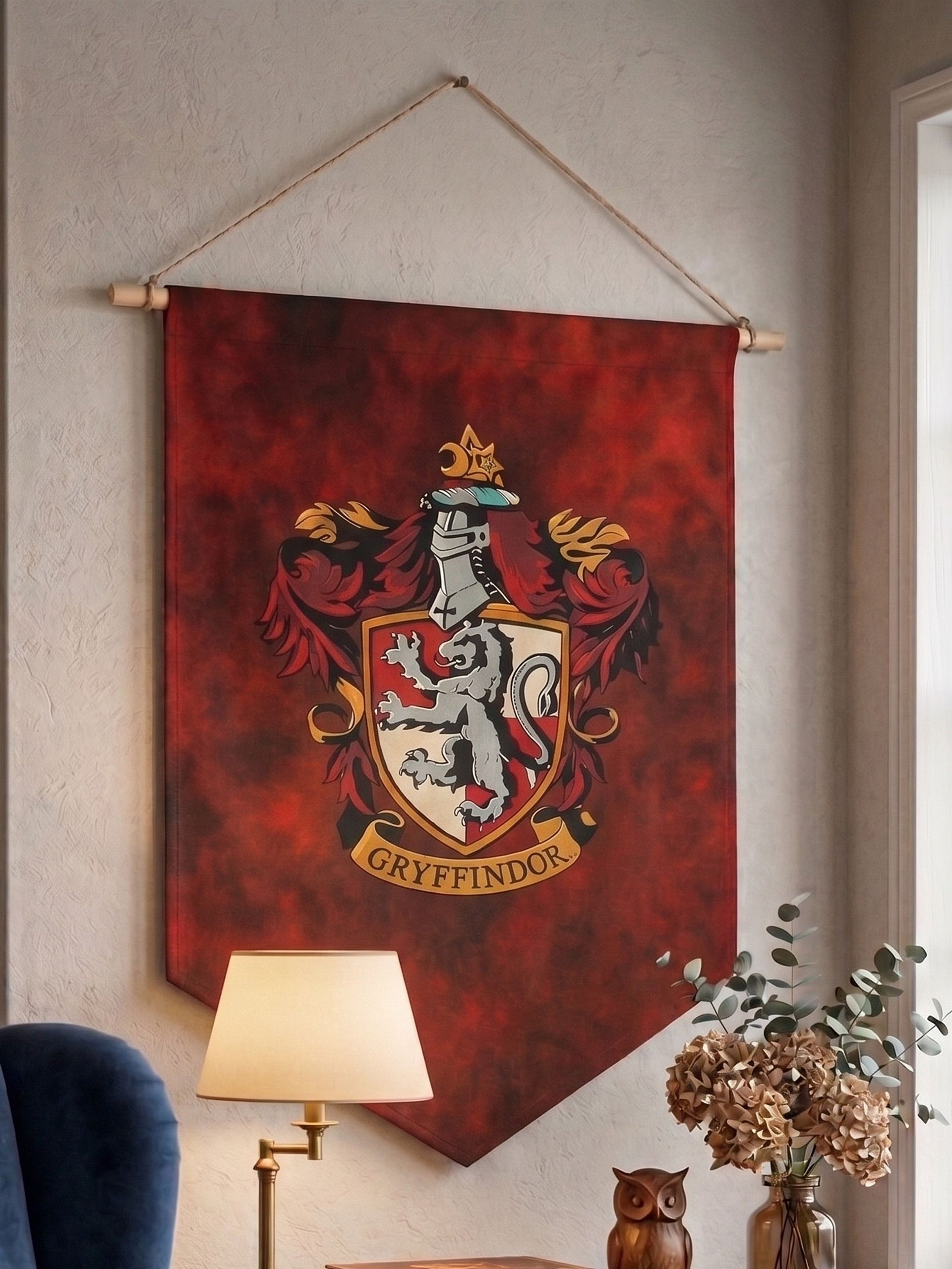 Hogwarts House Crest Wall Pennants | Wood-Framed Harry Potter Flags product image (8)