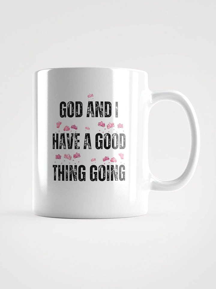 "GOD & I" Floral White Glossy Mug product image (3)